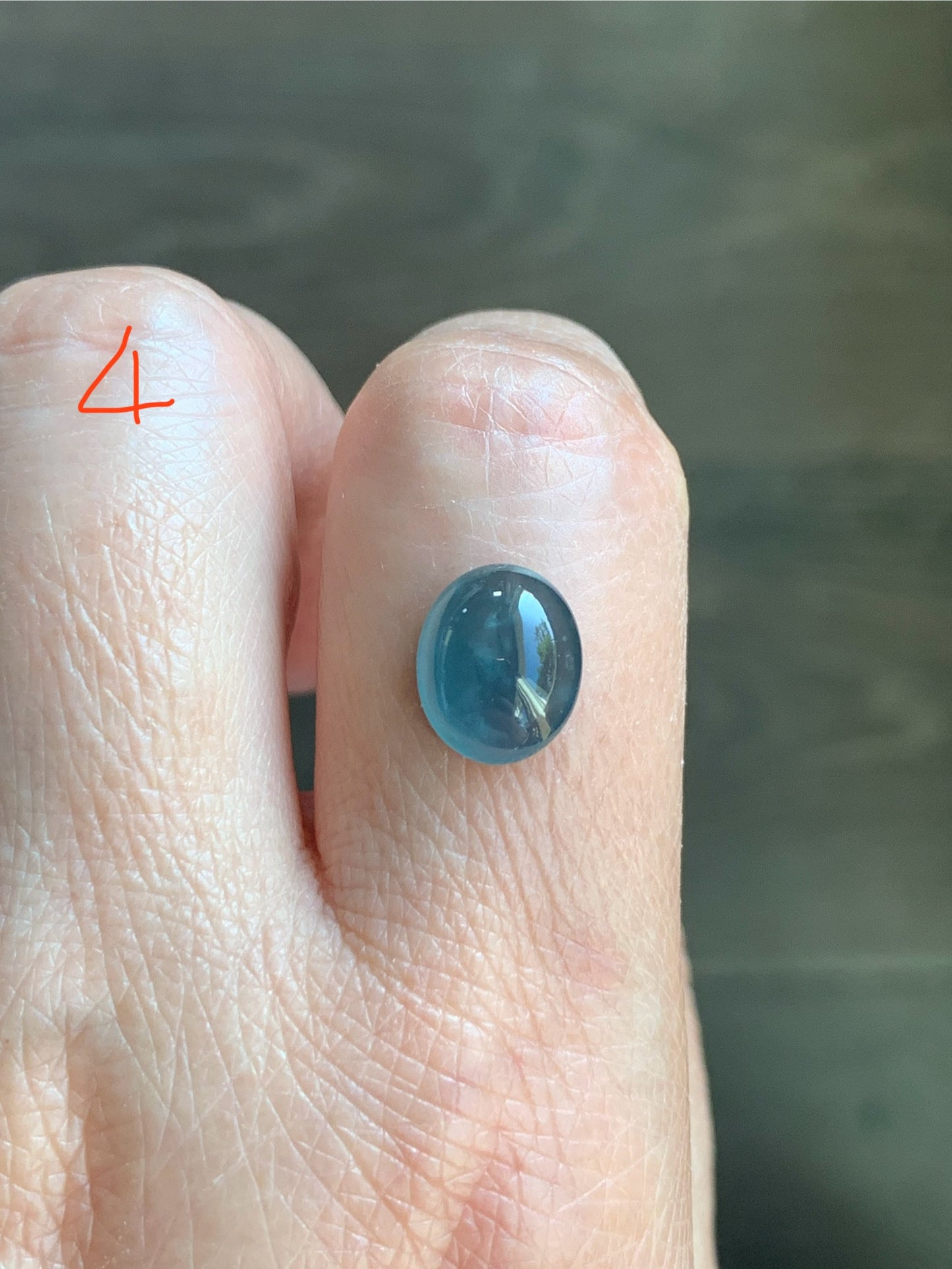 #4 - Natural Grade A Guatemalan Icy Blue Jade Jadeite Oval Cabochon Loose Stone