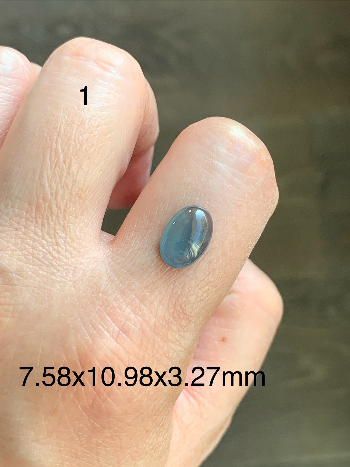 #1 - Natural Grade A Guatemalan Icy Blue Jade Jadeite Oval Cabochon Loose Stone