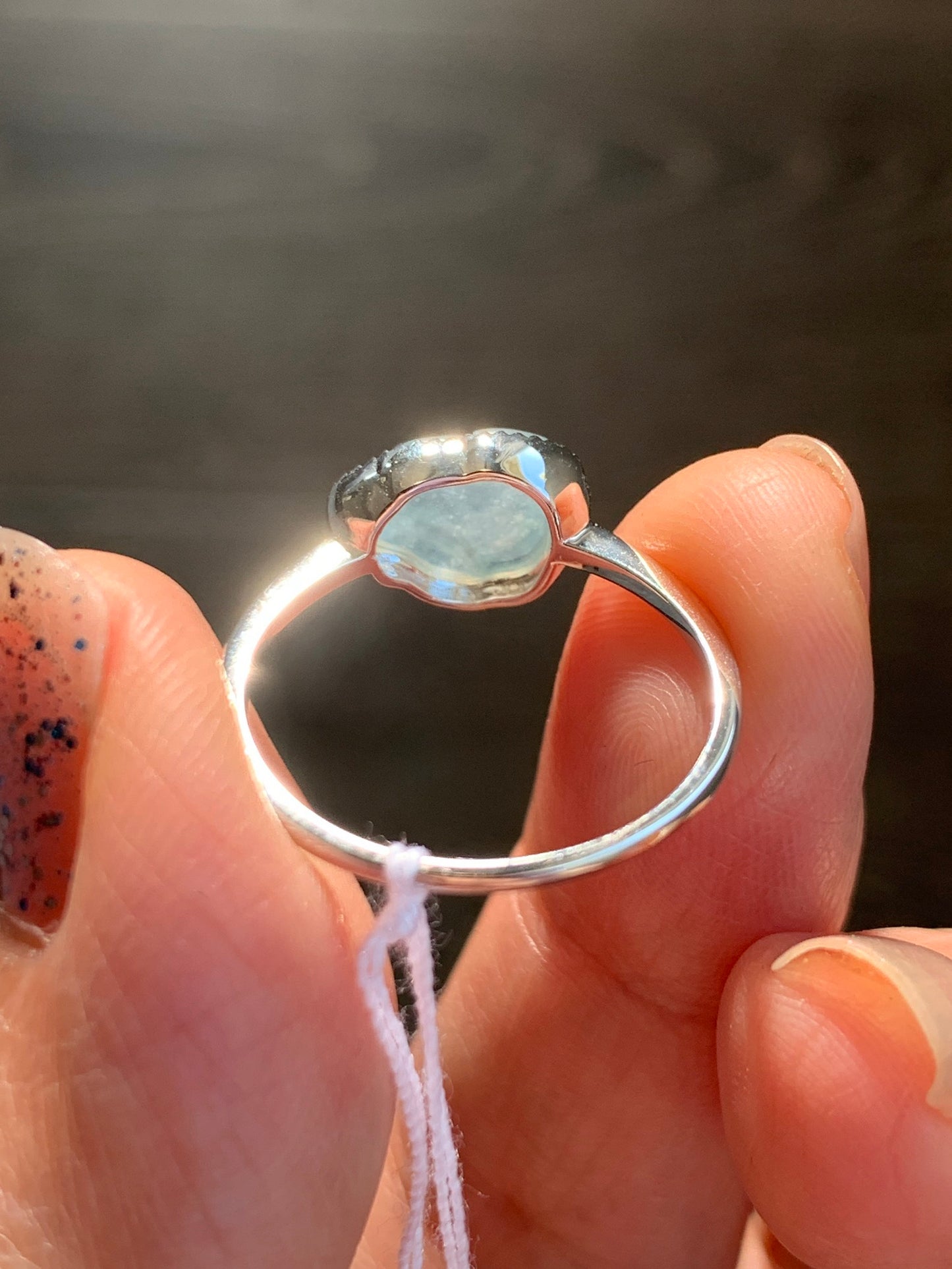 Certified Natural Grade A Guatemalan Icy Highly Translucent Pastel Blue Jade Jadeite Rabbit Ring 18K White Gold Size 7 天然冰危淡蓝翡翠小兔镶嵌戒指 1090