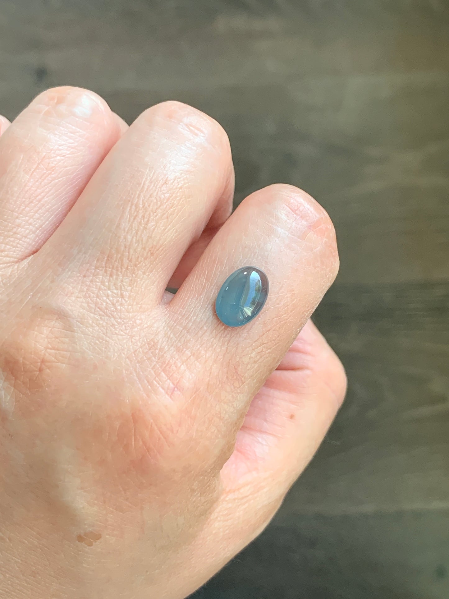 #1 - Natural Grade A Guatemalan Icy Blue Jade Jadeite Oval Cabochon Loose Stone