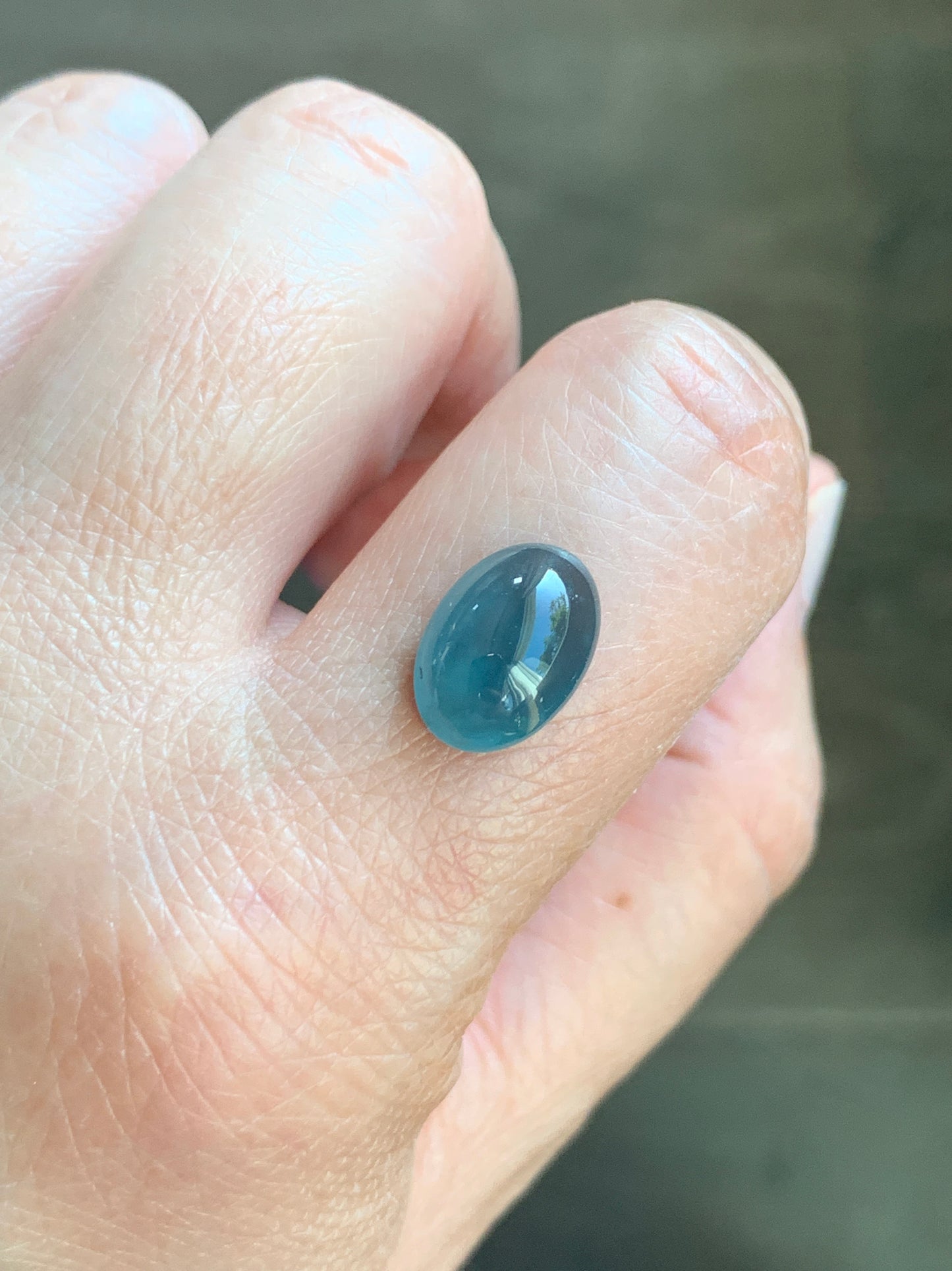 #6 - Natural Grade A Guatemalan Icy Blue Jade Jadeite Oval Cabochon Loose Stone