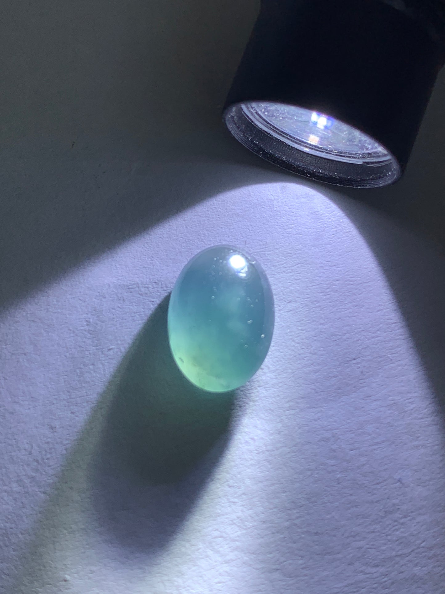 #6 - Natural Grade A Guatemalan Icy Blue Jade Jadeite Oval Cabochon Loose Stone