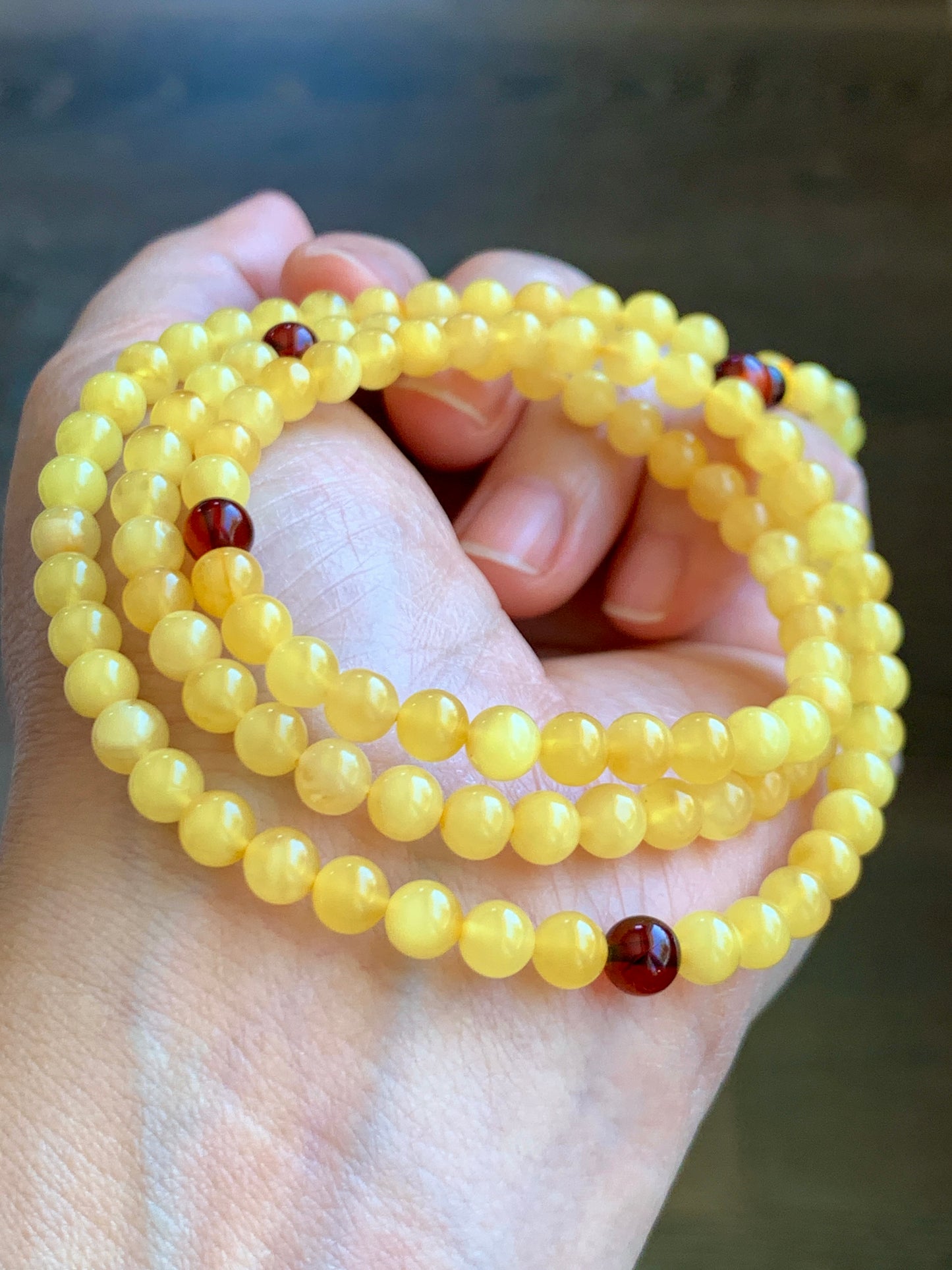 Certified Natural Amber Beads Long Strand Beaded Necklace 5.3mm 10.21g 22” 0871