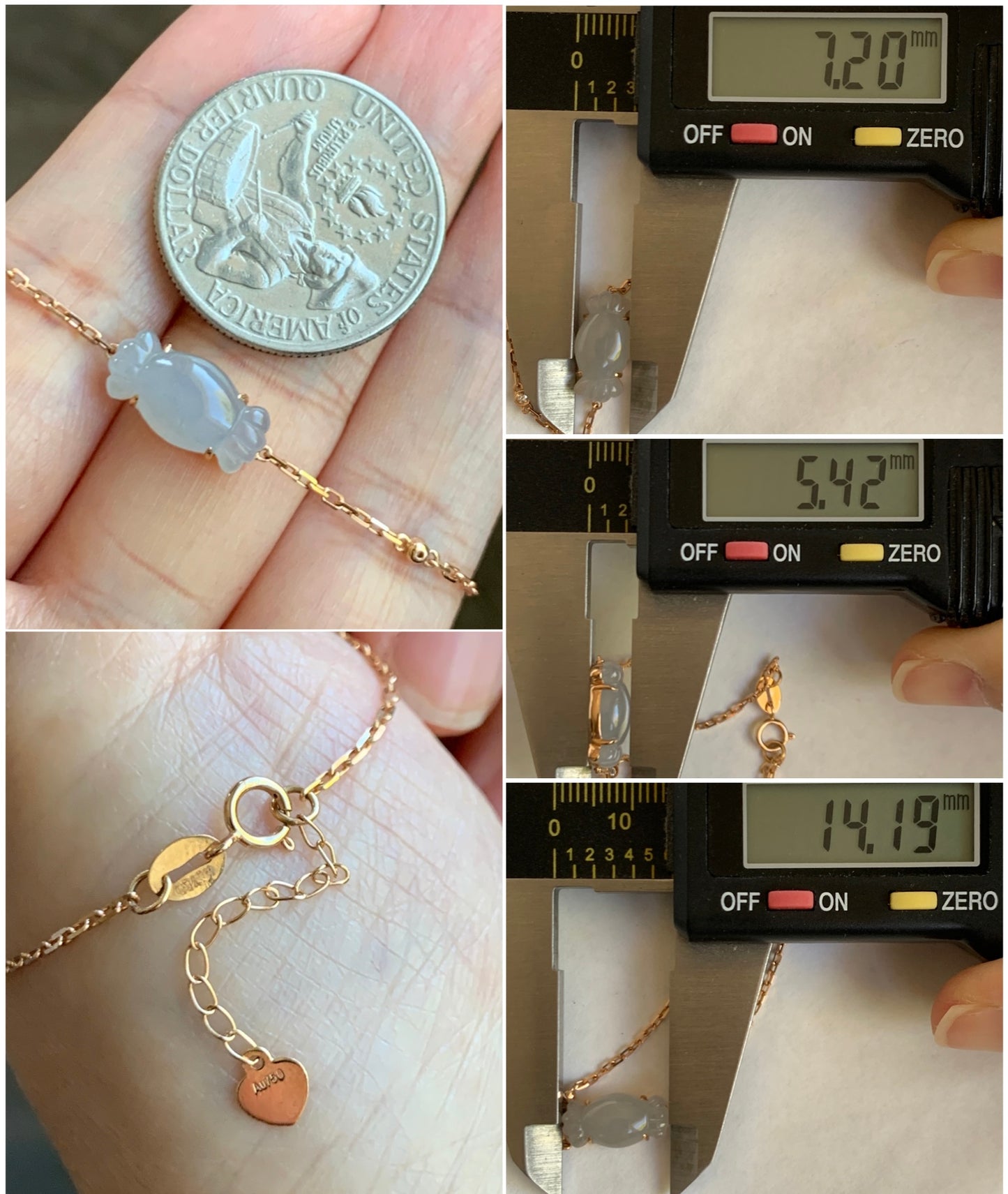 Certified Natural Grade A Icy Translucent Pastel Purple Jade Jadeite Candy Bracelet 18K Rose Gold Diamonds 6.25-7.25" 天然冰胶淡紫翡翠钻石镶嵌手链