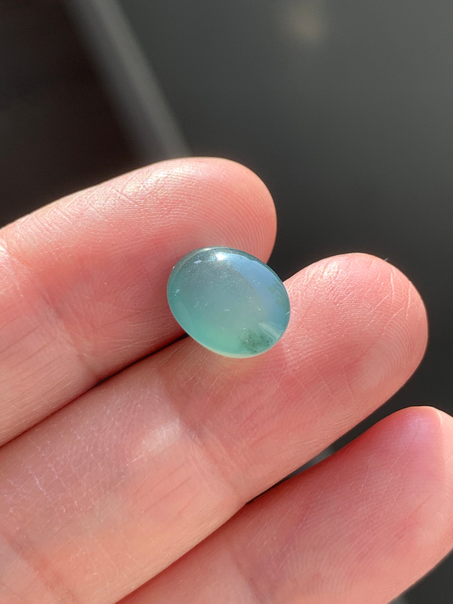 #8 - Natural Grade A Guatemalan Icy Light Green Jadeite Oval Cabochon Loose Stone