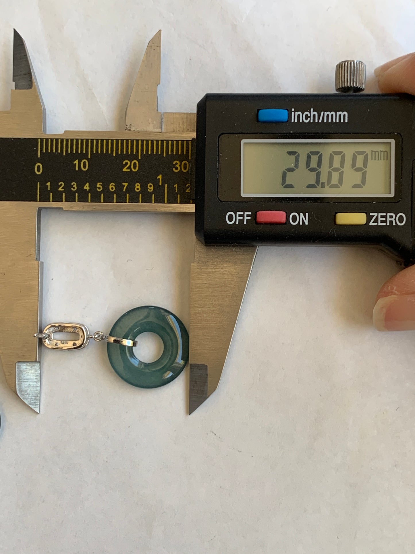 Natural Guatemalan Icy Translucent Dark Teal Blue Jadeite Ping An Kou Donut Stud Earrings Sterling Silver天然冰危深蓝绿翡翠平安扣耳钉
