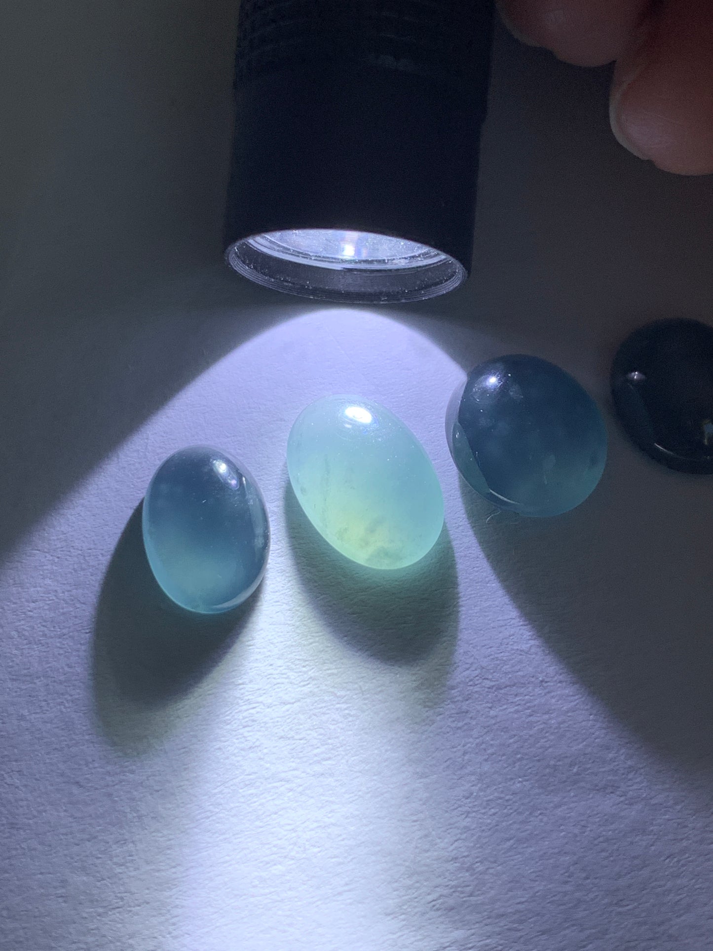 #2 - Natural Grade A Guatemalan Icy Blue Jade Jadeite Oval Cabochon Loose Stone
