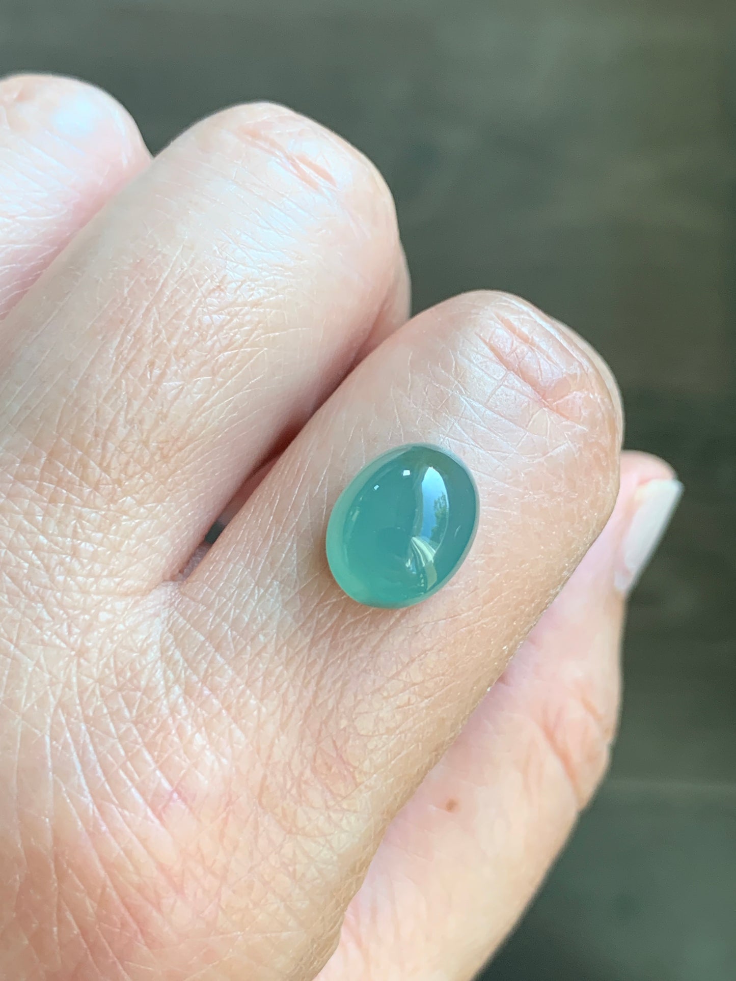 #8 - Natural Grade A Guatemalan Icy Light Green Jadeite Oval Cabochon Loose Stone