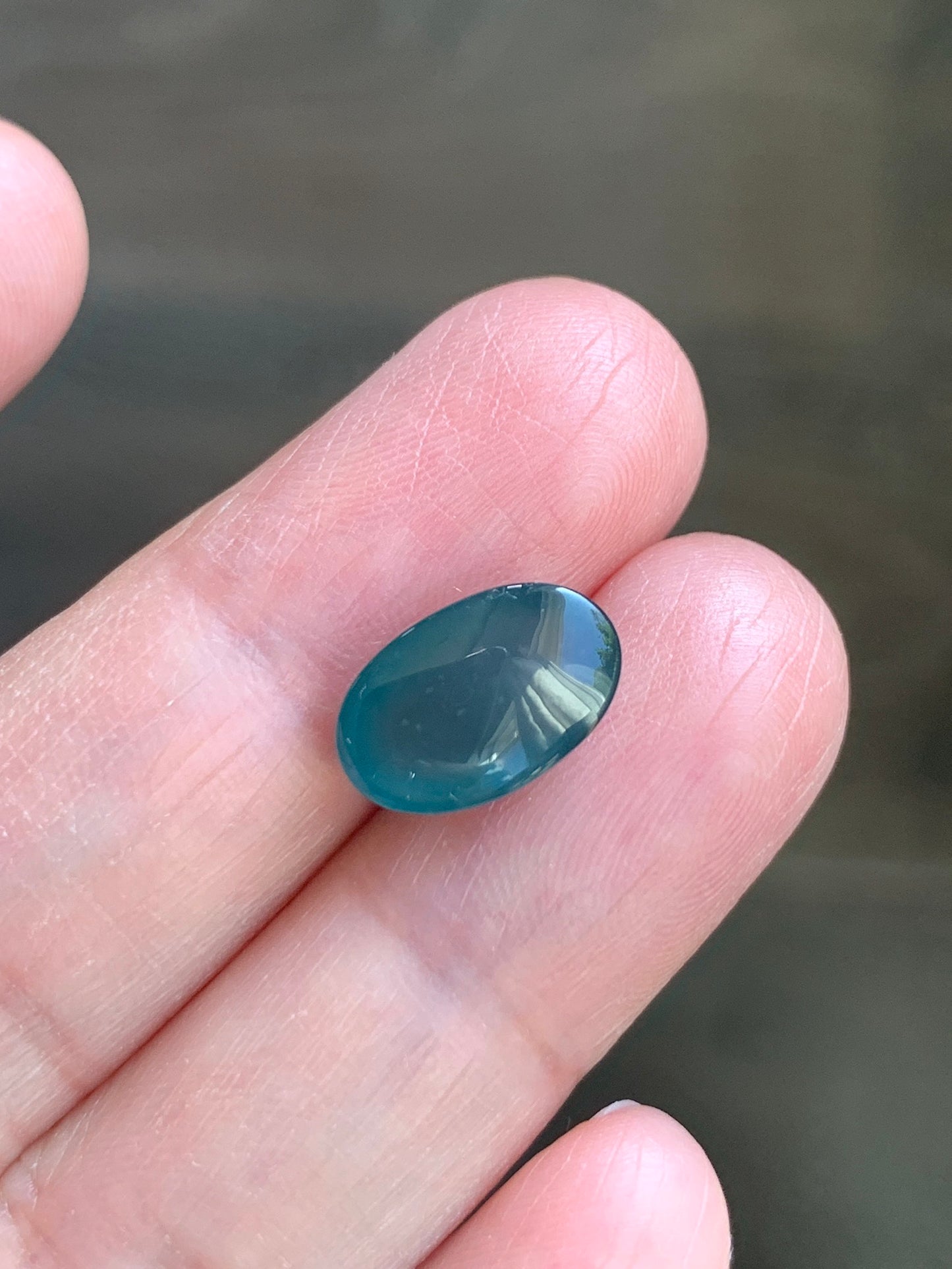 #5 - Natural Grade A Guatemalan Icy Blue Jade Jadeite Oval Cabochon Loose Stone