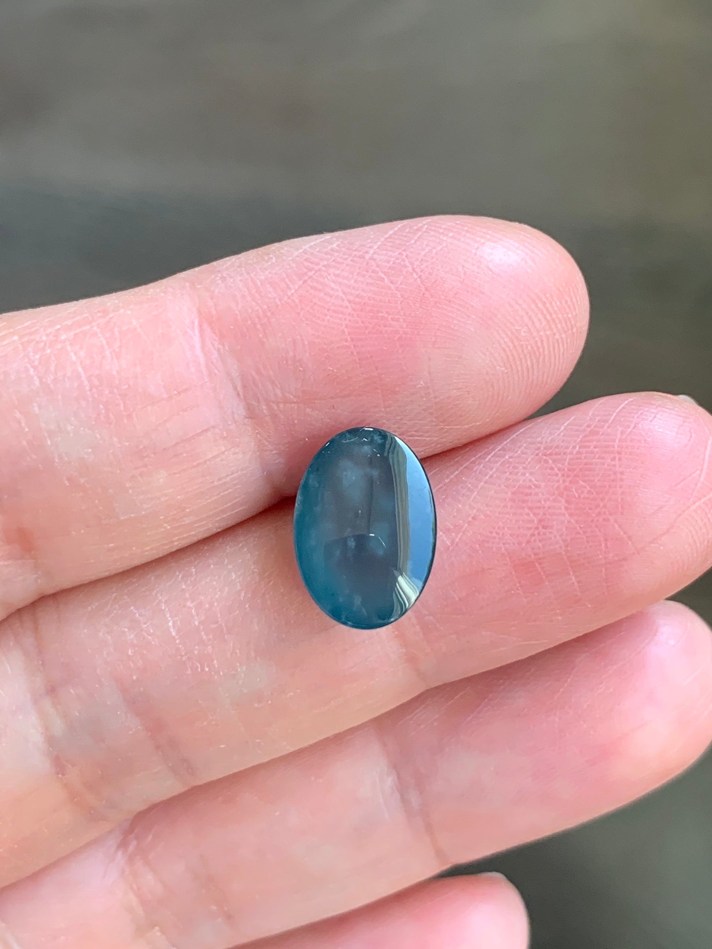#6 - Natural Grade A Guatemalan Icy Blue Jade Jadeite Oval Cabochon Loose Stone