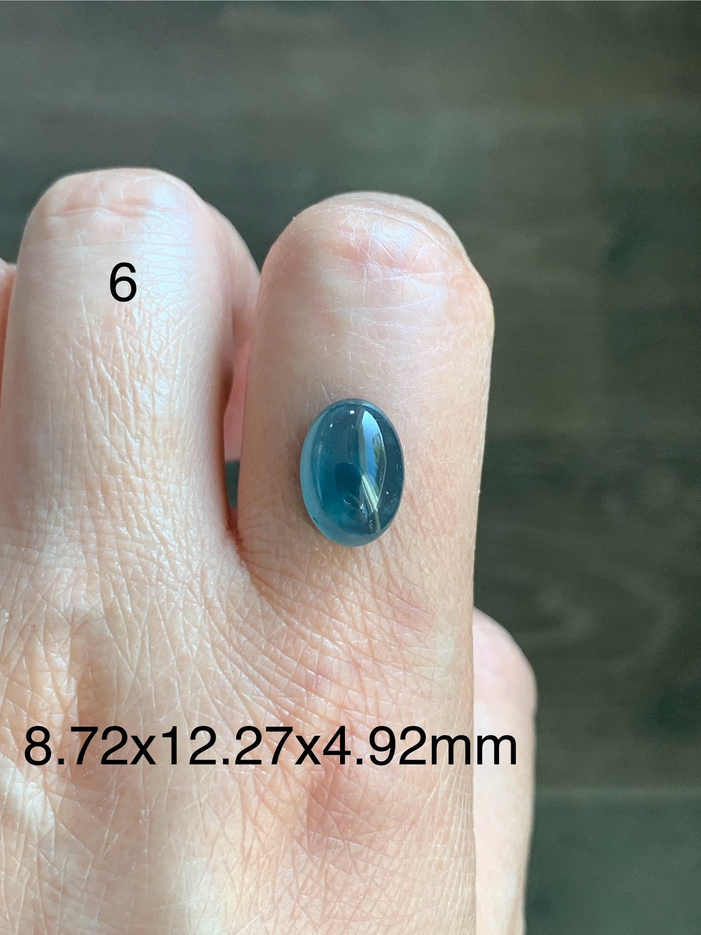 #6 - Natural Grade A Guatemalan Icy Blue Jade Jadeite Oval Cabochon Loose Stone