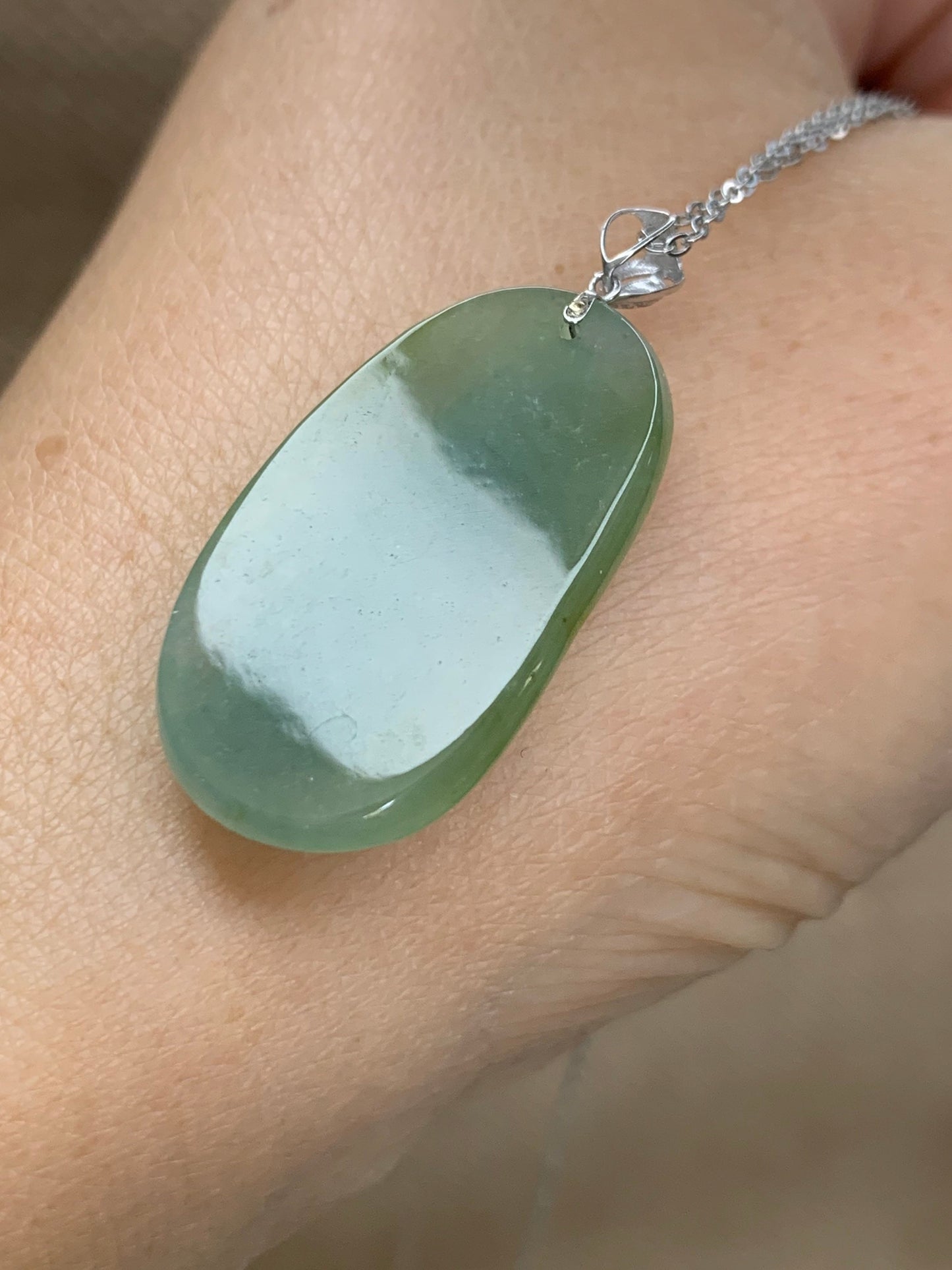 Natural Burmese grade A Icy Translucent Green and Yellow Blended Jadeite Lotus Flowers Pendant with 18K White Gold Bail 天然缅甸翡翠正冰双莲花镶嵌吊坠