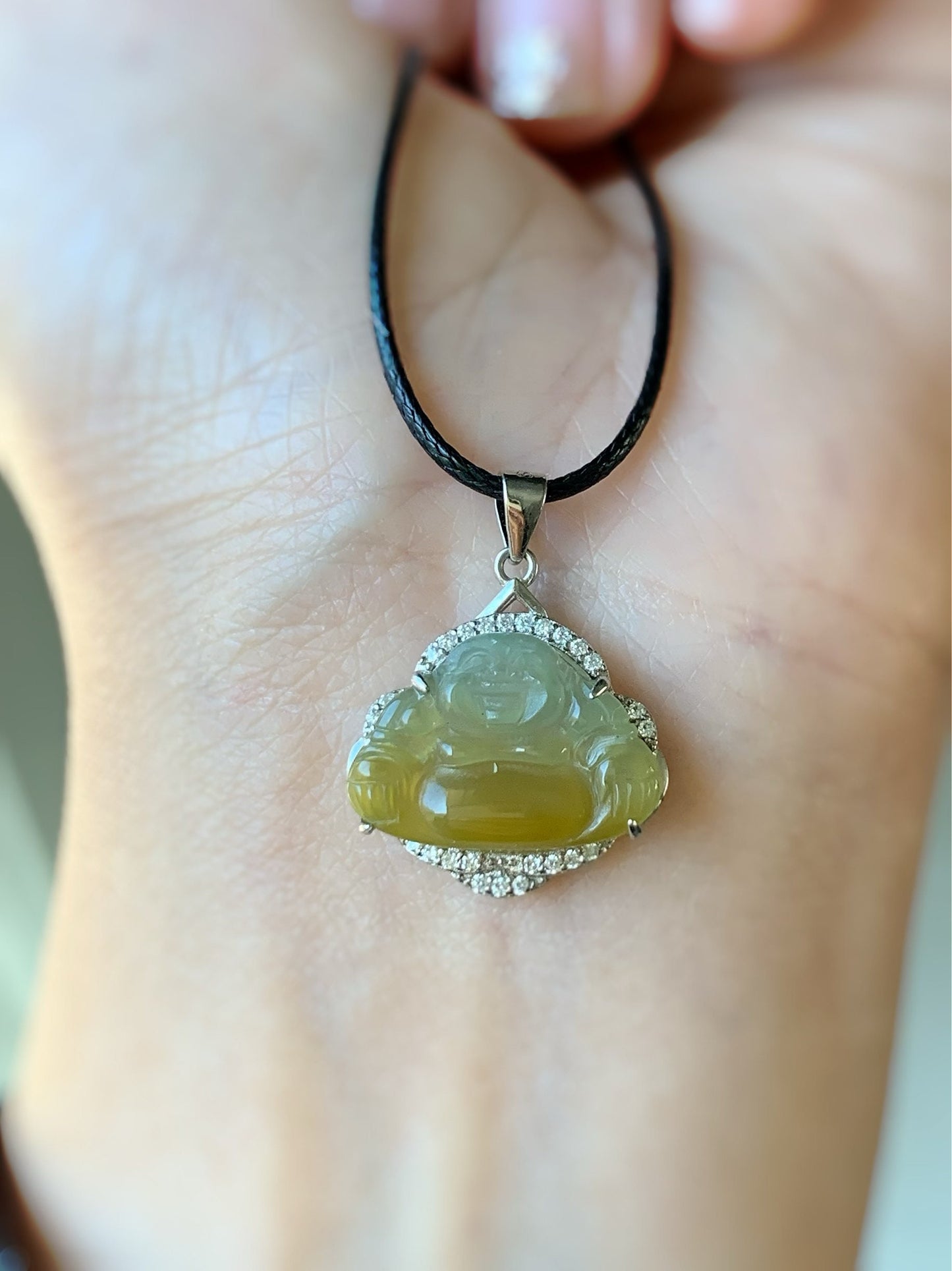 Natural Guatemalan Premium Translucent Icy Blue and Yellow Bi-Colored Jadeite Buddha Pendant Or Ring S925 Silver 天然冰危蓝加黄翡翠佛公镶嵌吊坠戒指