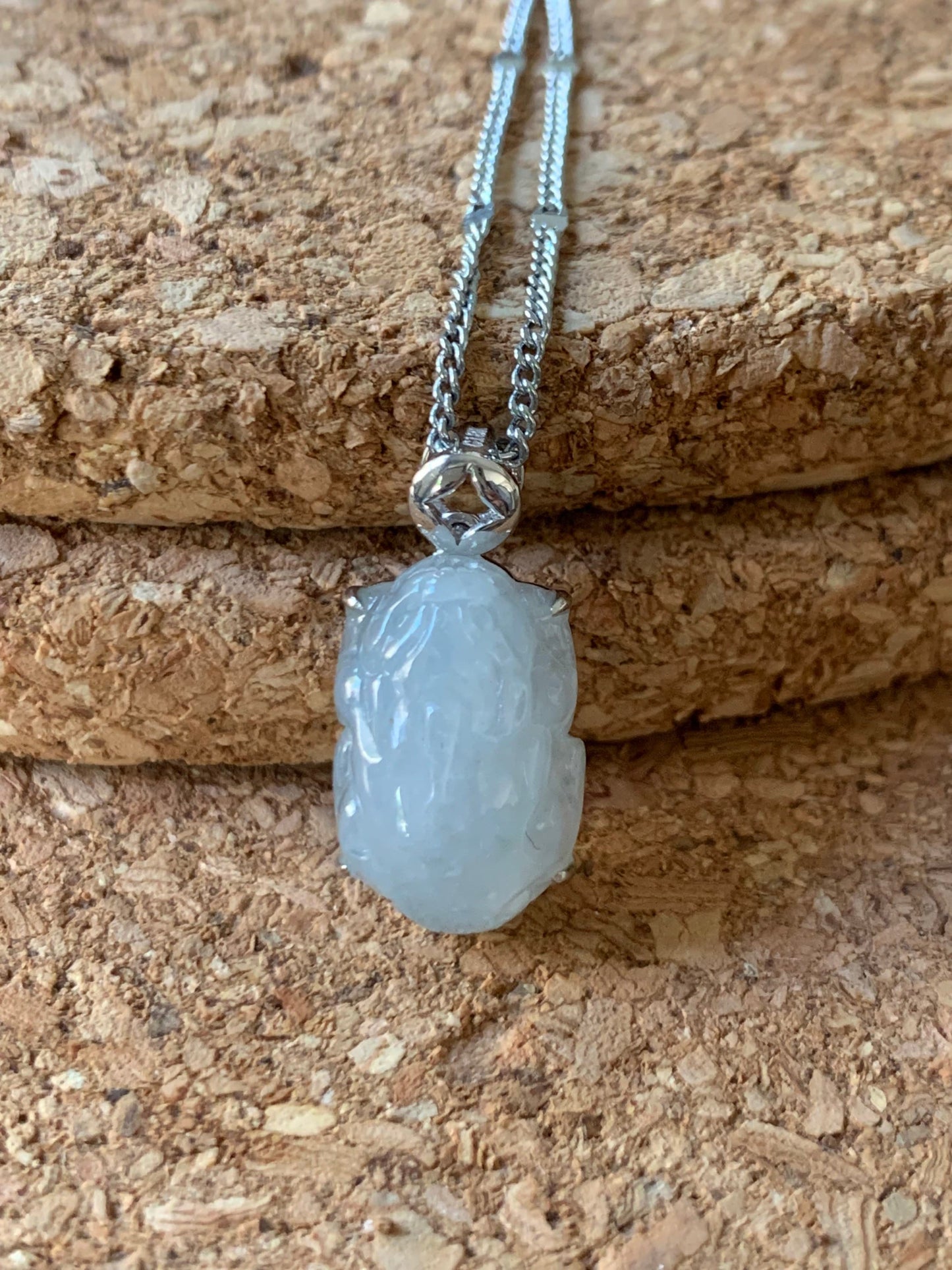 Certified Natural Burmese Icy Translucent & Gelatinous Sky Blue Jadeite Carved Pixiu Custom Pendant 18K White Gold 天然缅甸冰天空蓝翡翠貔貅镶嵌吊坠