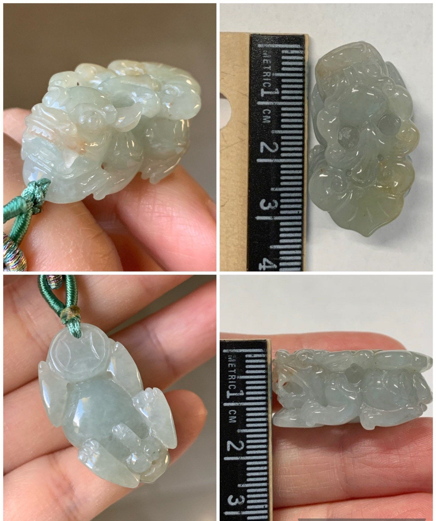 Large Natural Burmese Icy Translucent Light Green Golden Jadeite Male Pixiu Pendant Necklace 天然缅甸冰胶晴色翡翠带吧貔貅吊坠
