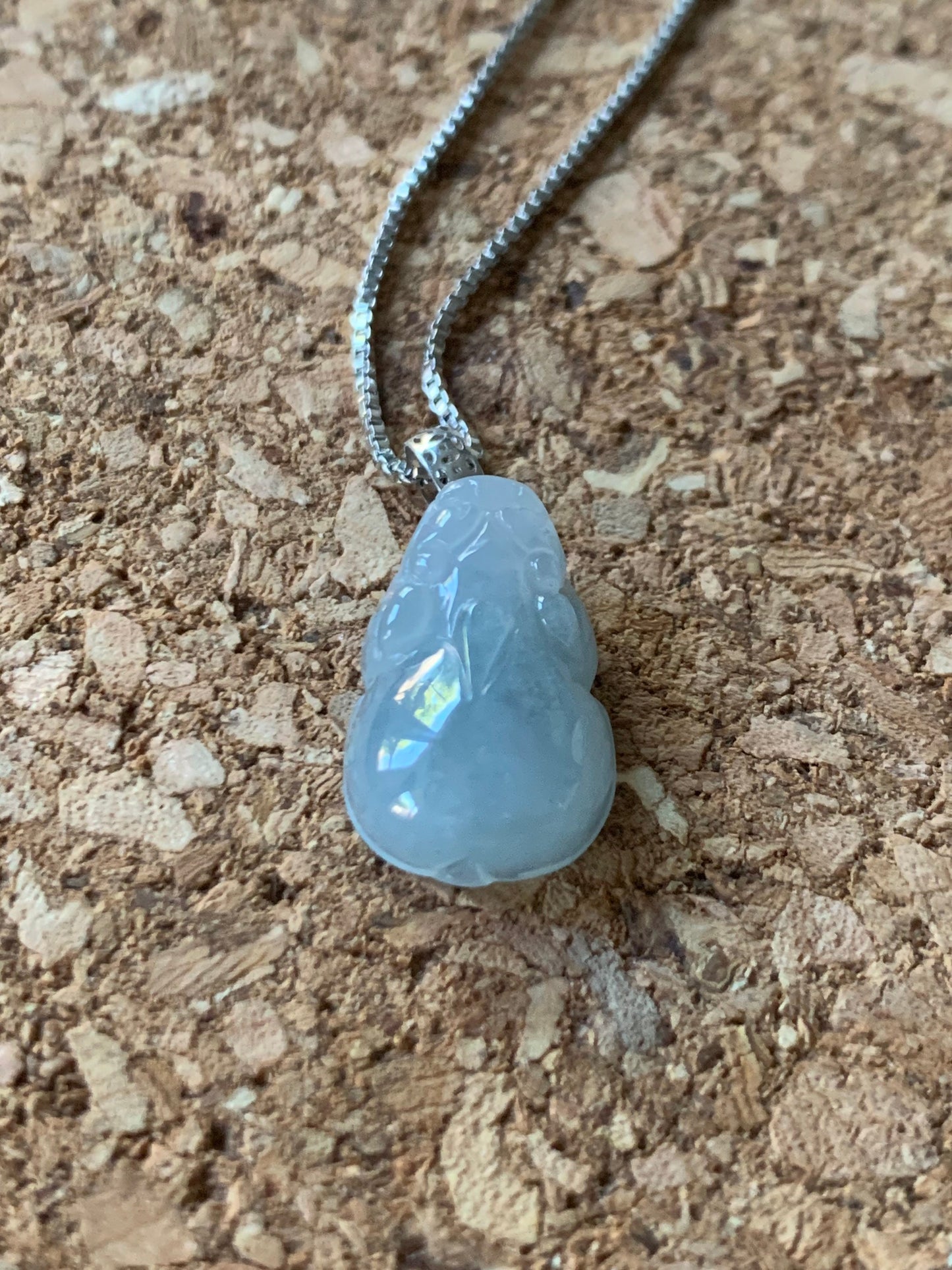 Natural Burmese Icy Translucent & Gelatinous Sky Blue Jadeite Pixiu Pendant 18K White Gold Bail 天然缅甸冰天空蓝翡翠貔貅吊坠