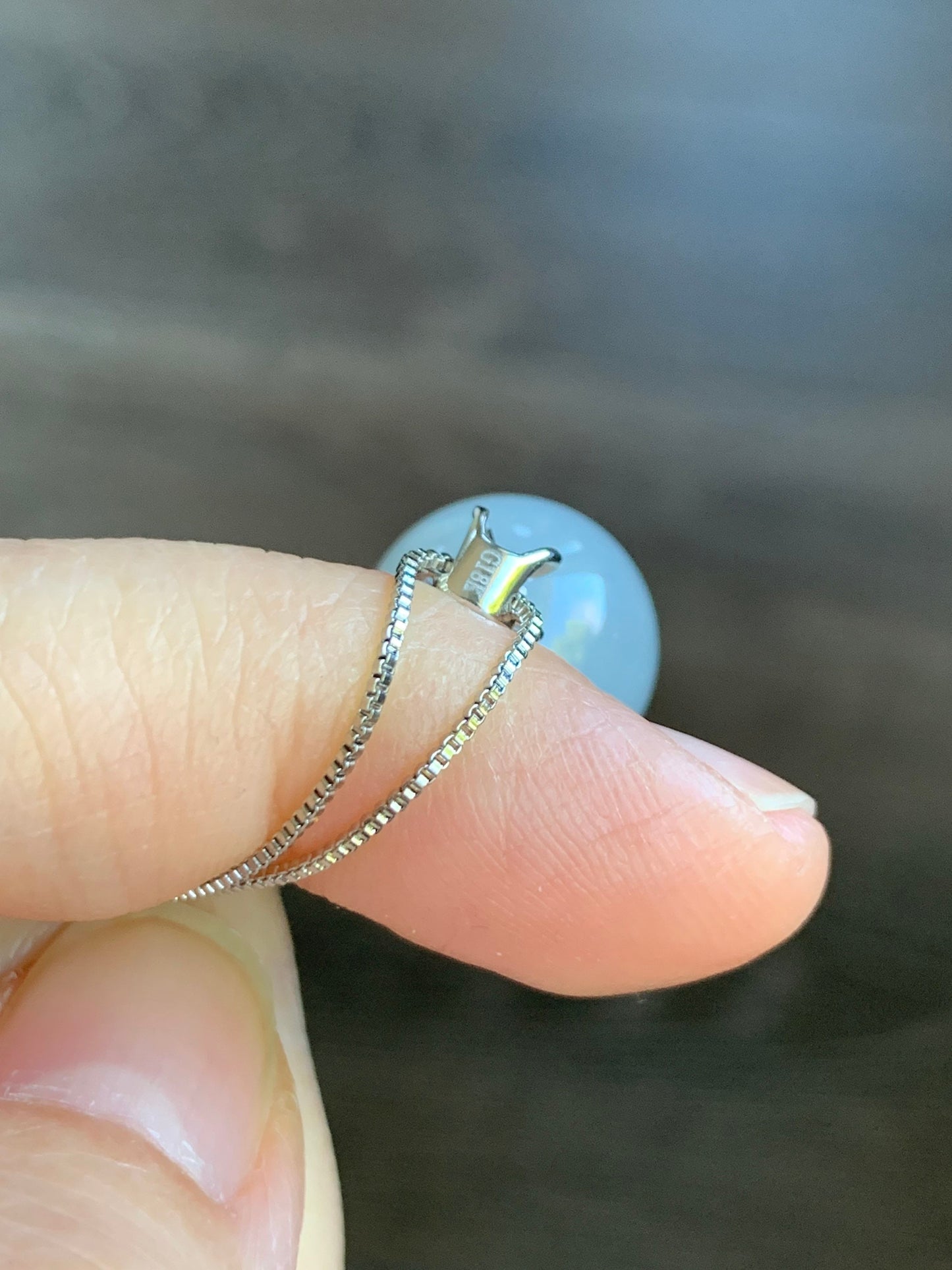 Large Certified Natural Burmese Grade A Icy Translucent Gelatinous Jadeite Sphere Bead Pendant 18K White Gold 天然缅甸糯冰起胶翡翠单珠镶嵌吊坠