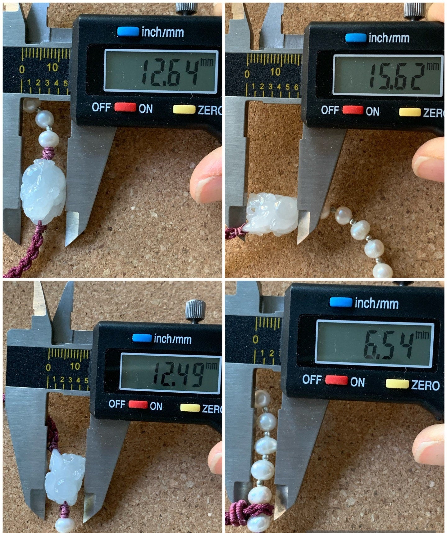 Natural Burmese Icy Translucent Gelatinous Pure White Jadeite Carved Pixiu Rope Bracelet w/ Freshwater Pearls Adjustable 天然缅甸冰胶白冰翡翠貔貅珍珠手绳