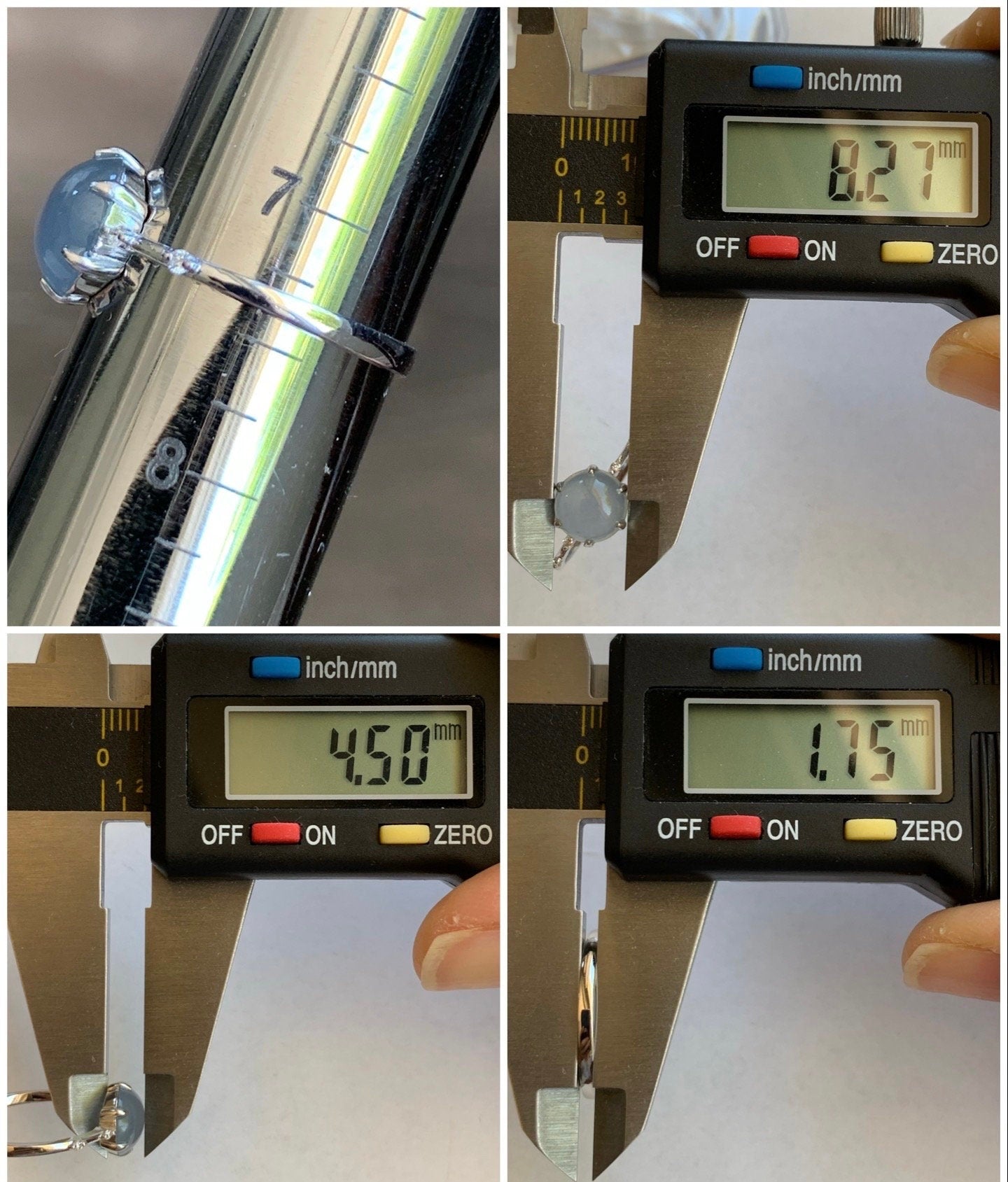 Certified Natural Guatemalan Premium Highly Translucent Icy Blue Jadeite Solitaire Ring 18K White Gold & Diamonds Size 7.25 天然正冰危蓝紫翡翠钻石镶嵌戒指