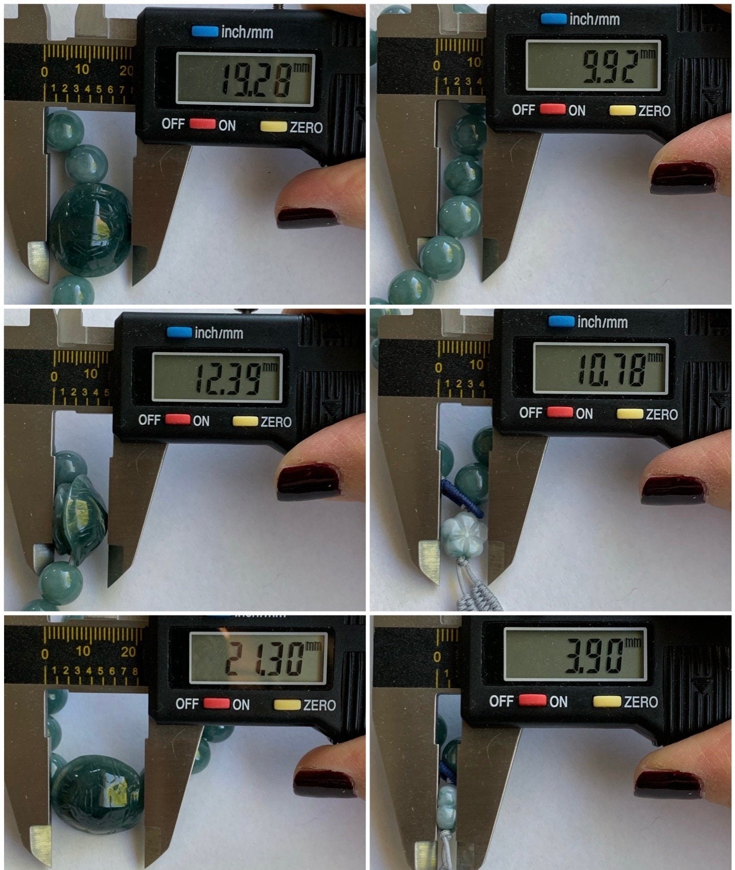 Natural Guatemalan Icy Translucent Dark Teal Blue Jadeite Turtle Shell Charm Dusty Blue Beaded Bracelet 9.9mm 7” 35g 天然糯冰危蓝水翡翠富甲手串 WLF1118