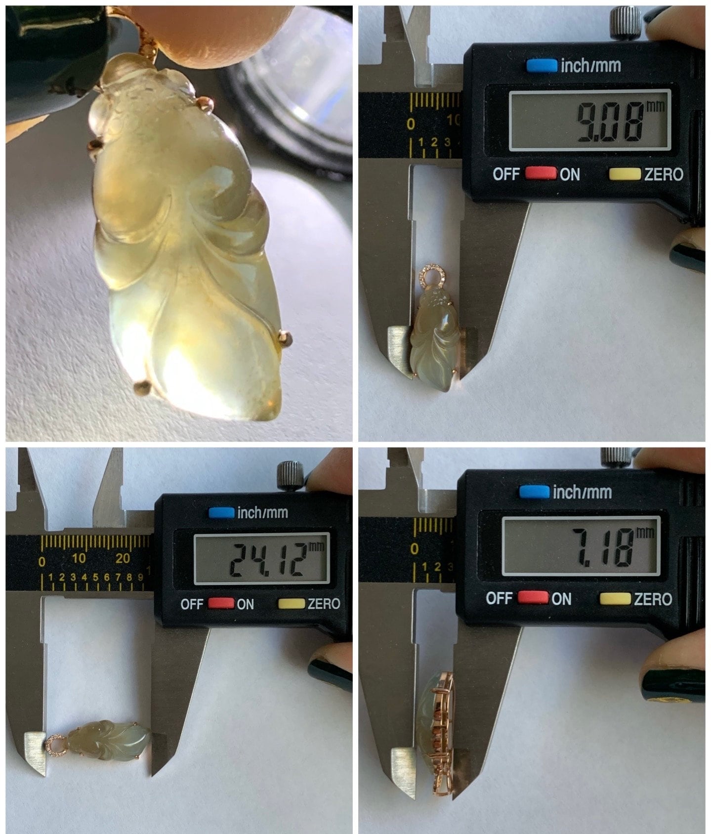 Certified Natural Burmese Highly Translucent Gelatinous Icy Tea Colored Jadeite Goldfish Pendant 18K Rose Gold Diamonds 天然缅甸老种冰红茶翡翠金鱼钻石镶嵌吊坠