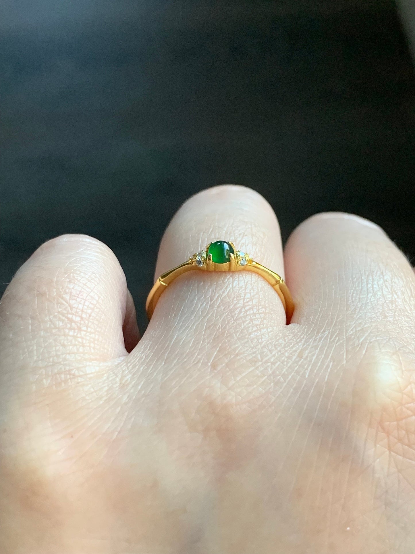 Natural Guatemalan Icy Translucent Vibrant Green Jadeite Bamboo Design Ring S925 Sterling Silver Size 7 Adjustable 天然冰危绿翡翠竹节银镶戒指 ZJW50