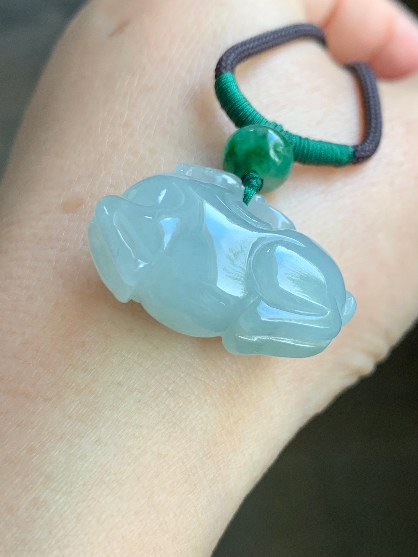 Stunning Natural Burmese Grade A Icy Translucent Gelatinous Light Blue Jadeite Pendant Carved Tang Horse Rope Necklace 天然缅甸冰胶淡晴蓝翡翠唐马挂件