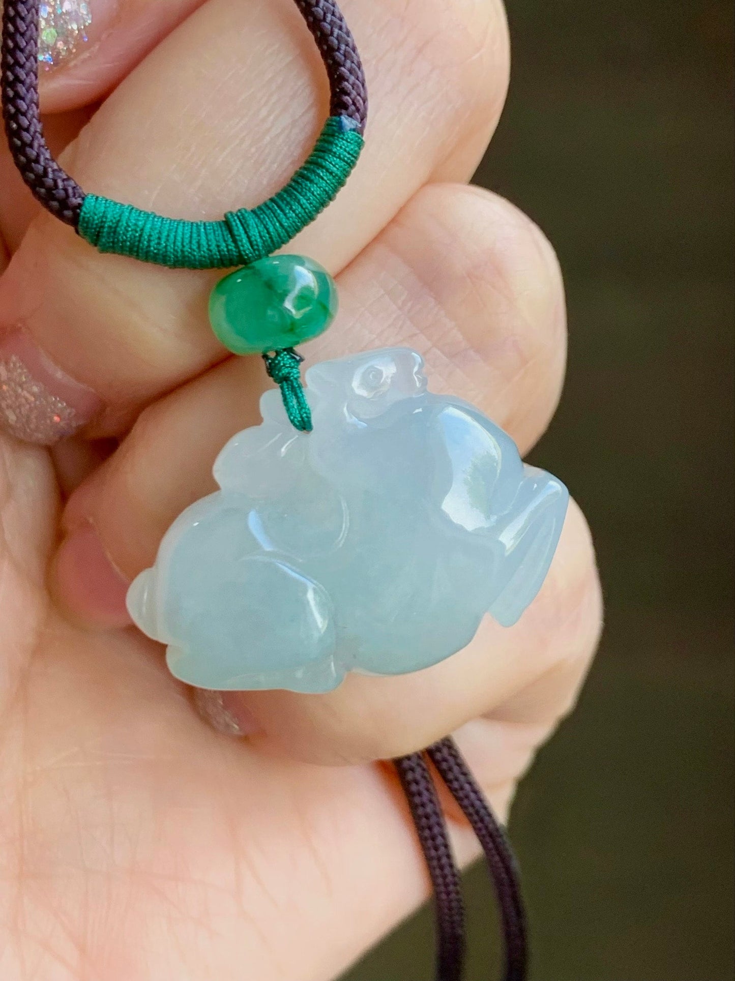 Stunning Natural Burmese Grade A Icy Translucent Gelatinous Light Blue Jadeite Pendant Carved Tang Horse Rope Necklace 天然缅甸冰胶淡晴蓝翡翠唐马挂件