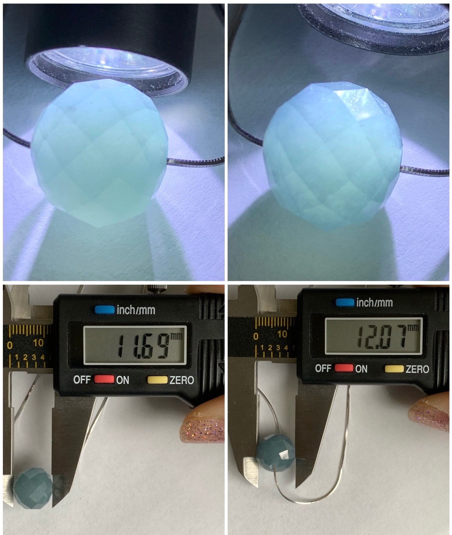 Natural Guatemalan Icy Translucent Light Dusty Blue Jadeite Faceted Drum Bead Pendant Sterling Silver Chain 17.5” adjustable 天然冰危淡蓝翡翠切割面鼓珠项链