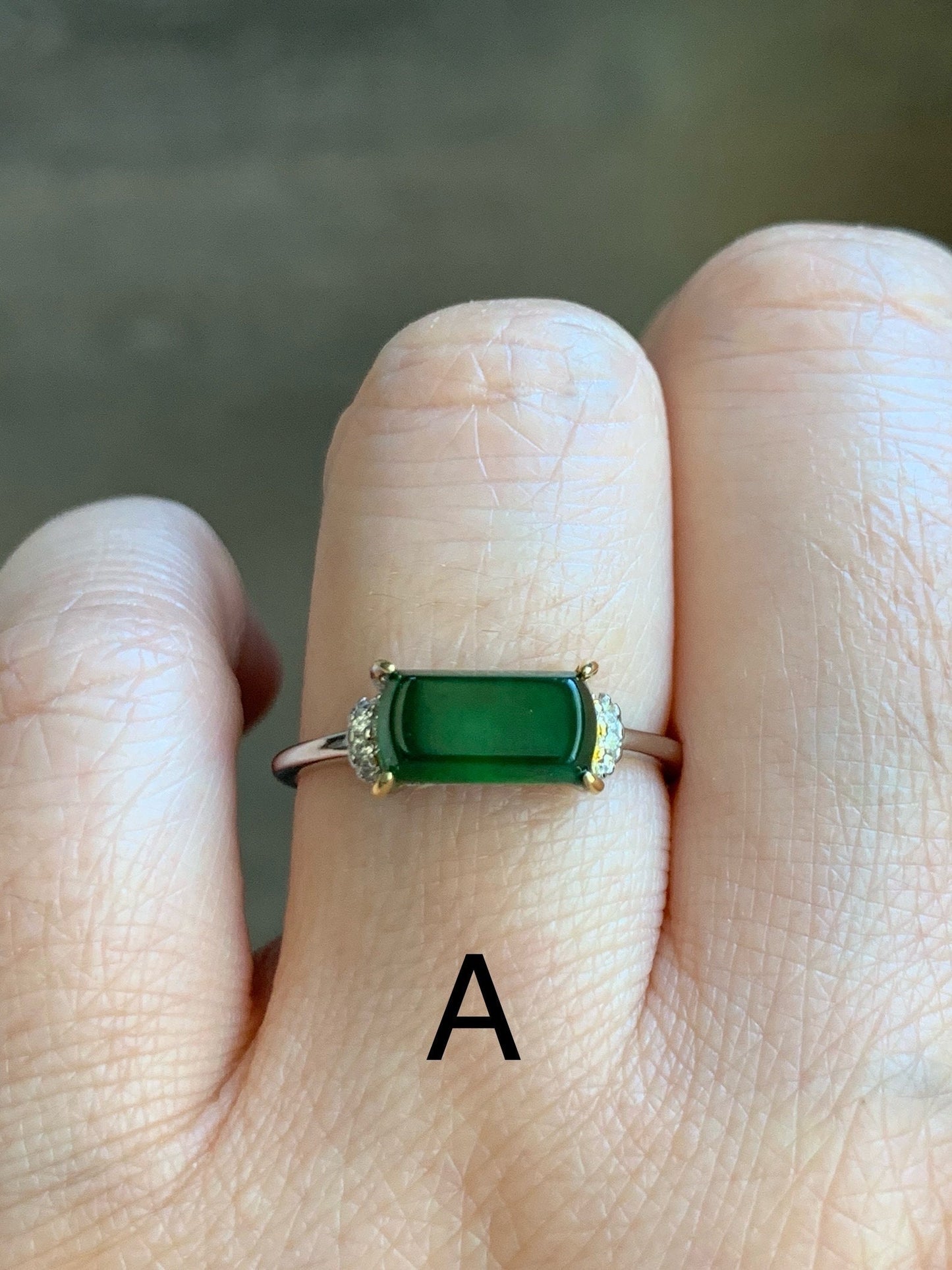 Natural Guatemalan Highly Translucent Icy Green Jadeite Saddle Ring S925 Silver Size Adjustable 天然老种冰绿危地马拉翡翠马鞍银镶戒指 MAX80N