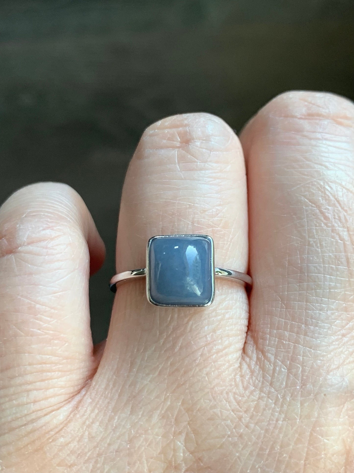Certified Guatemalan Icy Translucent Dusty Purplish Blue Jadeite Cushion Cabochon Solitaire Ring 18K White Gold Sz 7.25 2.44g 天然危料淡蓝紫翡翠镶嵌戒指