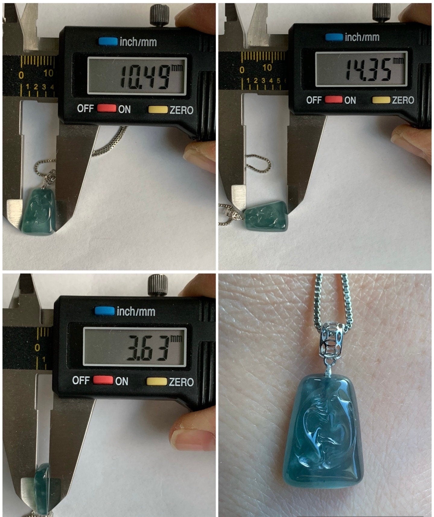 Petite Natural Guatemalan Premium Icy Highly Translucent Gelatinous Blue Jadeite Carved Double Fish Pendant 18K White Gold 天然冰胶危蓝水翡翠双鱼镶嵌吊坠