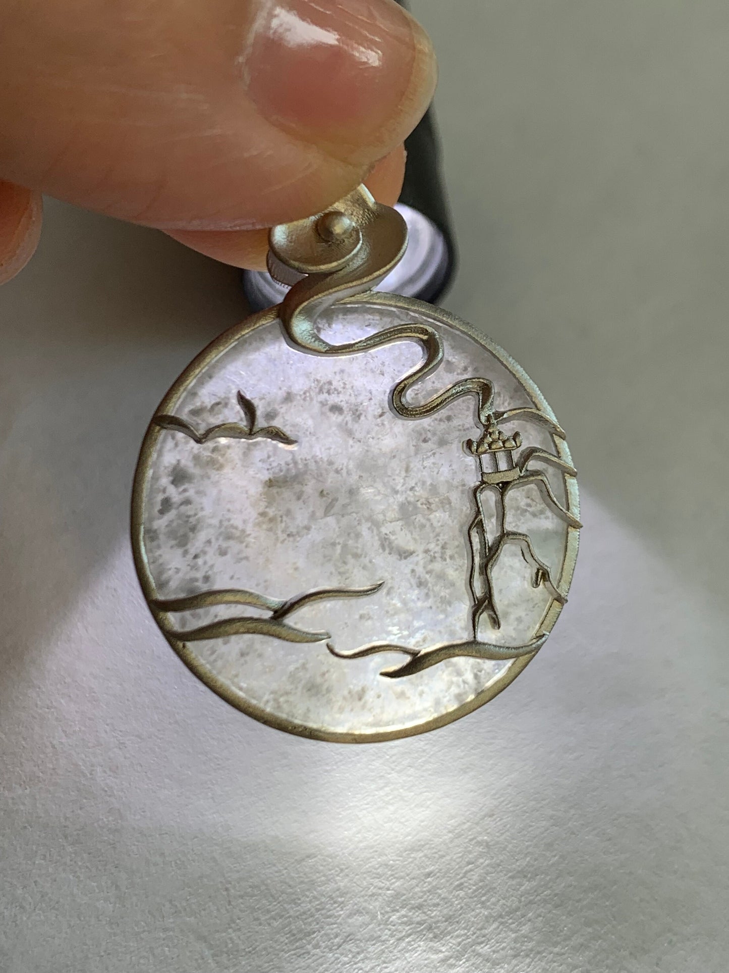 Certified Natural Burmese Moxisha Icy Highly Translucent Wuji Jadeite Round Pendant Wu Shi Pai Sterling Silver 天然缅甸莫西沙冰乌鸡翡翠无事牌镶嵌吊坠 1657