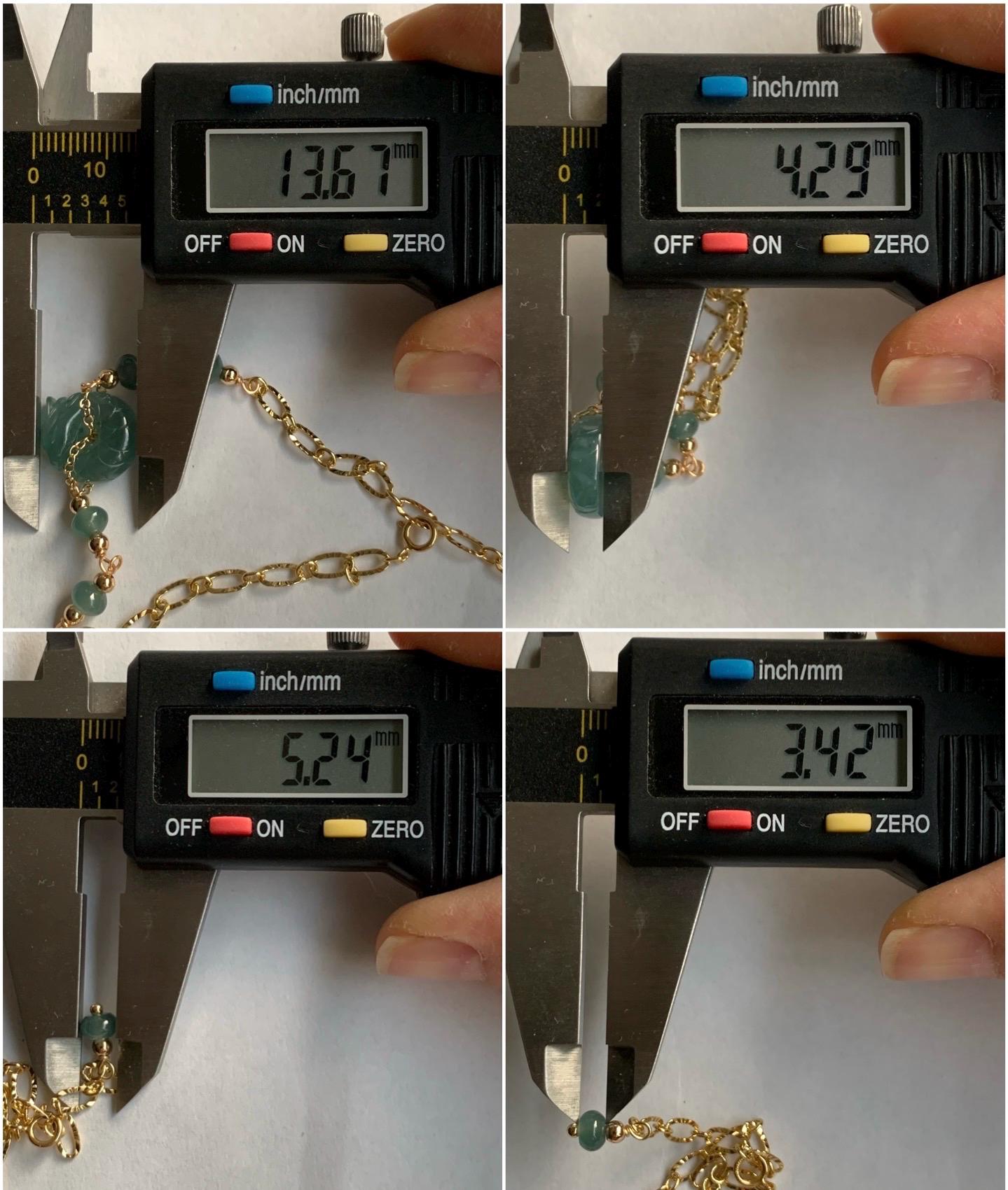 Natural Guatemalan Icy Translucent Teal Blue Jadeite Baby Dragon Ping An Kou Donut Bracelet 14K Gold Plated adjustable 天然冰危蓝翡翠龙宝宝平安扣14K包金手链