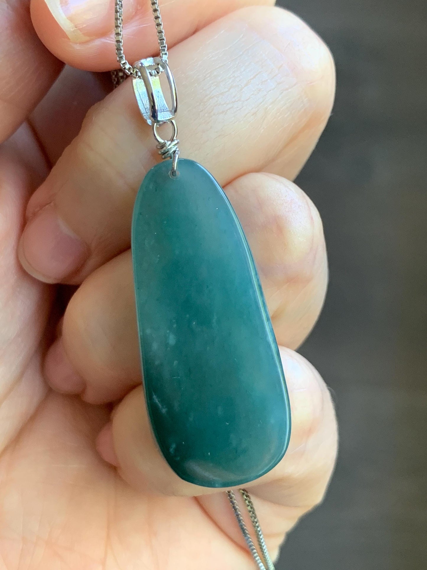 Natural Guatemalan Icy Translucent Gelatinous Teal Blue Jadeite Wen Shu Manjushri Bodhisattva Pendant Sterling Silver 天然冰胶危蓝绿翡翠文殊菩萨吊坠 C