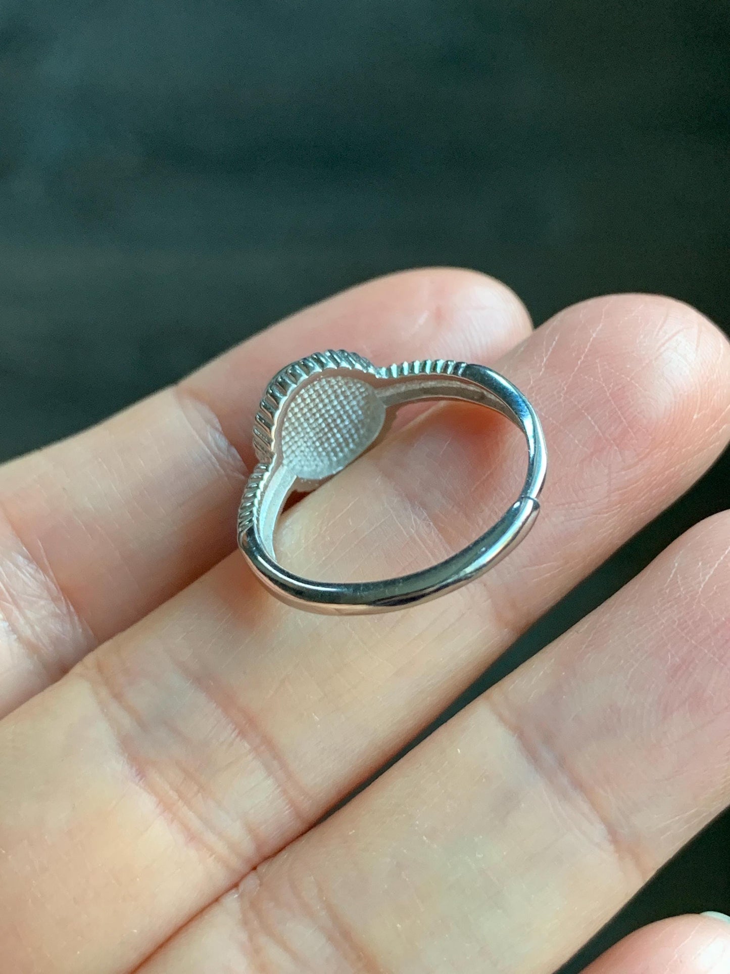 Natural Guatemalan Icy Translucent Vibrant Green Jadeite Mini Donut Ping An Kou Ring Sterling Silver Size 7 Adjustable 天然冰危绿翡翠小平安扣银镶戒指 XPK66