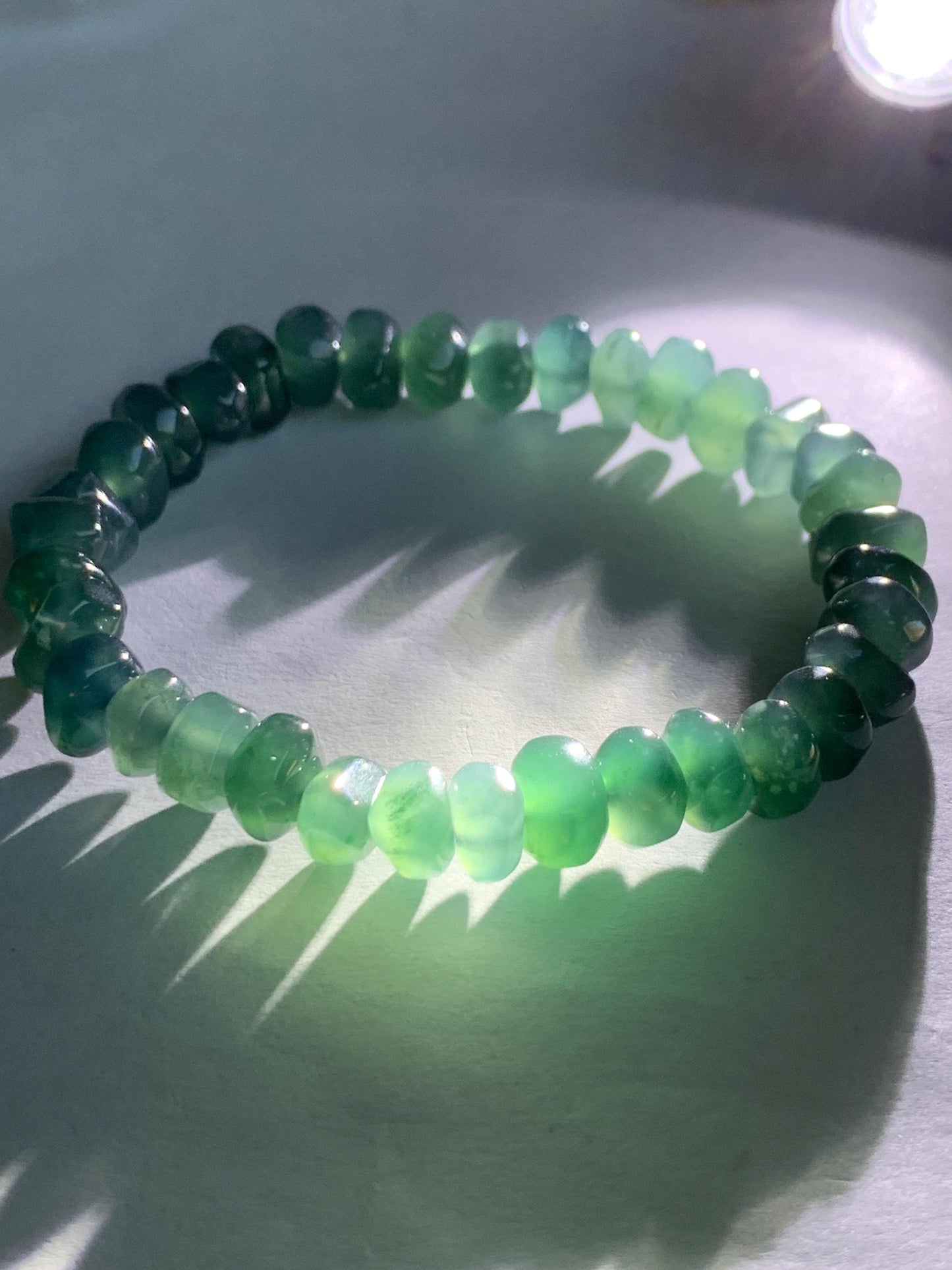 Natural Guatemalan Icy Highly Translucent Dark Teal Blue Jadeite Pomegranate Nugget Beads Beaded Bracelet 6.25” 21g 天然冰危深蓝水翡翠随形珠手串 No 2