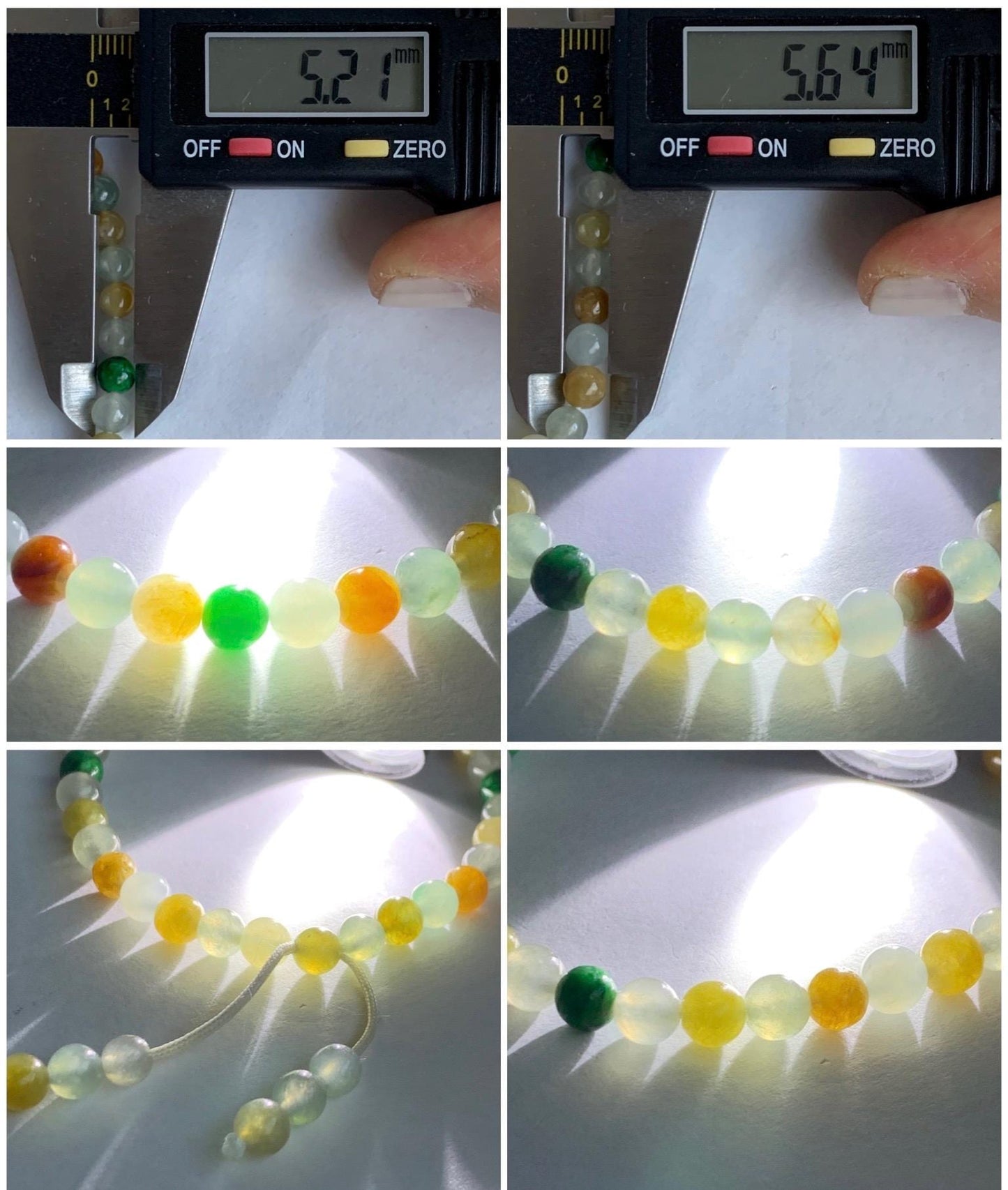 Natural Grade A Icy Translucent Vibrant Multicolored Jadeite Petite Beads Beaded Bracelet 5.2-5.6mm 6.75” 9g 天然冰多宝翡翠小珠手串 BDB1223