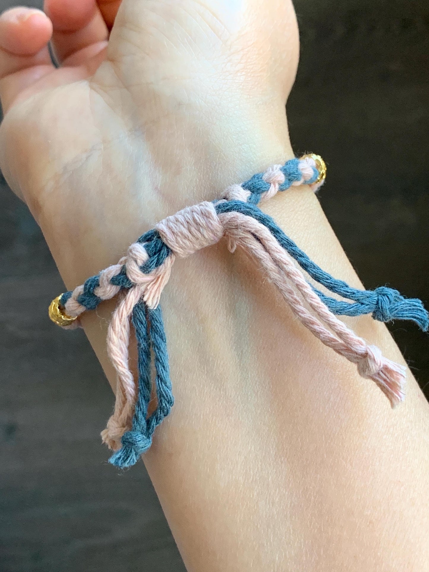 Sterling Silver Pan Chan Rings and Pixiu Charm Handcrafted Beaded Rope Fortune Bracelet Adjustable 6.75” 9g 纯银S925盘缠貔貅铃铛手工手绳