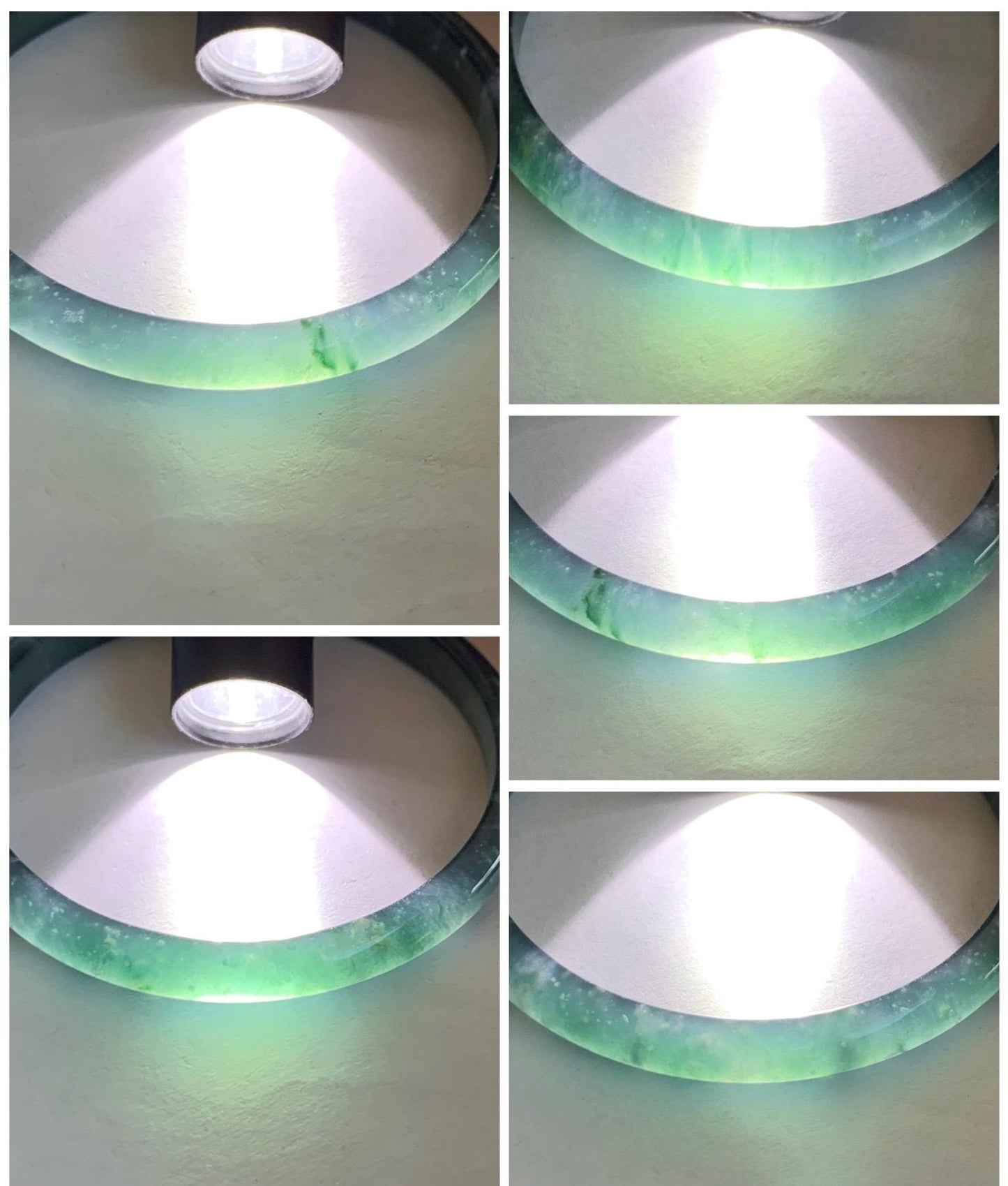Certified Natural Guatemalan Icy Highly Translucent Gelatinous Dark Teal Blue Jadeite Slim Bangle 52.83mm 14.18g 天然老种冰胶危深蓝翡翠细条手镯 1132