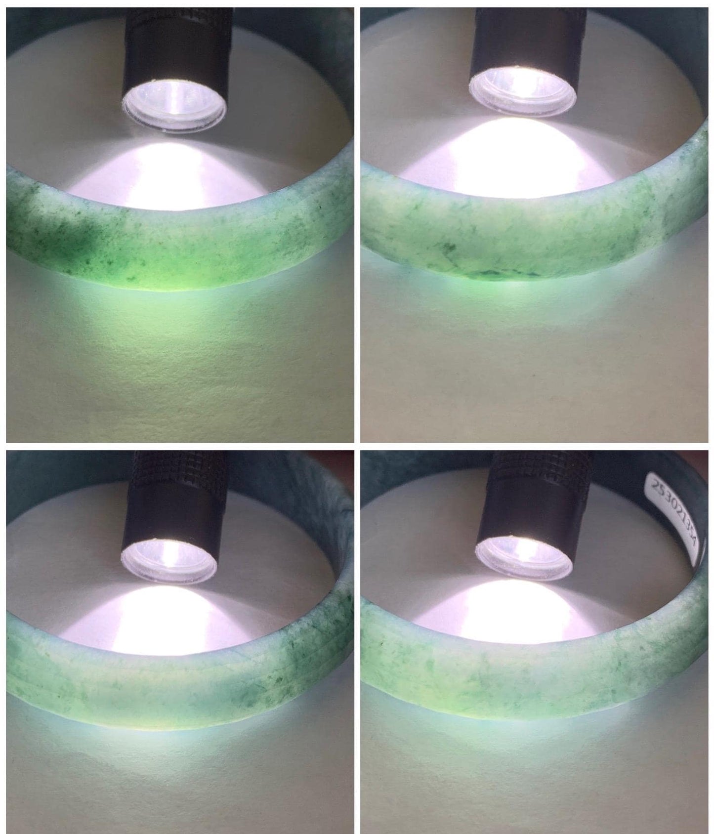 Certified Natural Grade A Guatemalan Icy Translucent Dark Blue Marbled Jadeite Faceted Bangle 56.8mm 12.6x5.9mm 38.4g 天然老种冰危深蓝翡翠正圈切割面手镯 1354