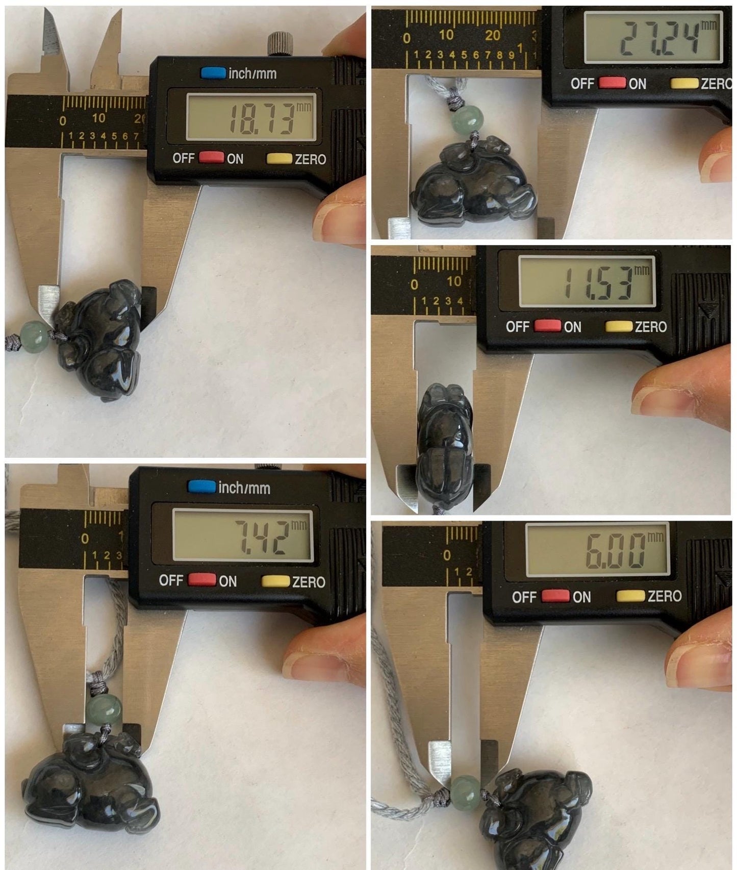 Natural Grade A Icy Translucent Gelatinous Dark Wuji Jade Jadeite Carved Tang Horse Pendant Rope Necklace 26" 11g 天然冰透乌鸡翡翠唐马吊坠挂件 TMW407
