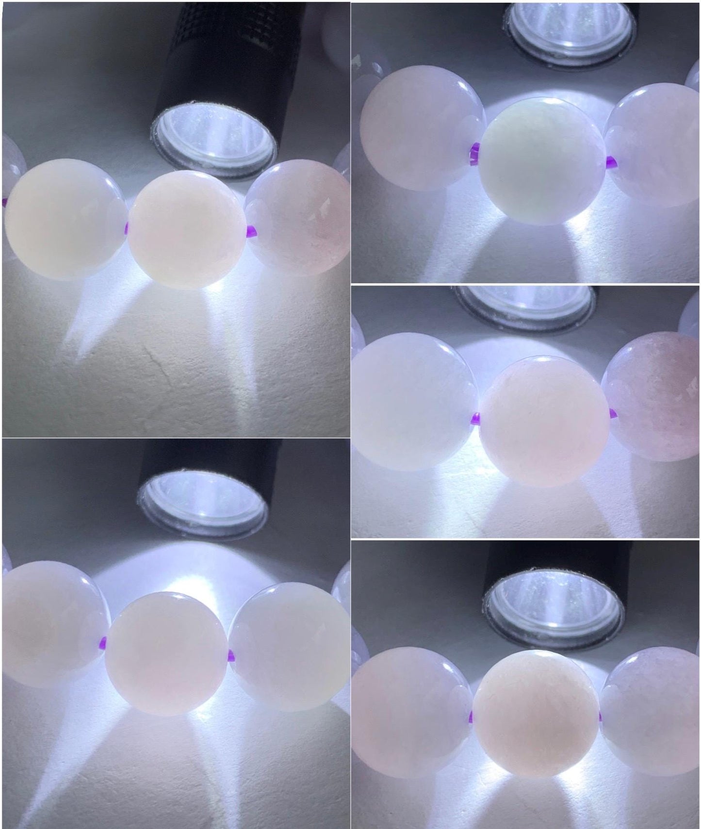 Certified Natural Grade A Icy Translucent Gelatinous Pastel Lavender Jadeite Large Beads Beaded Bracelet 12mm 7” 51g 天然冰胶淡紫底翡翠大卡圆珠手串 1496