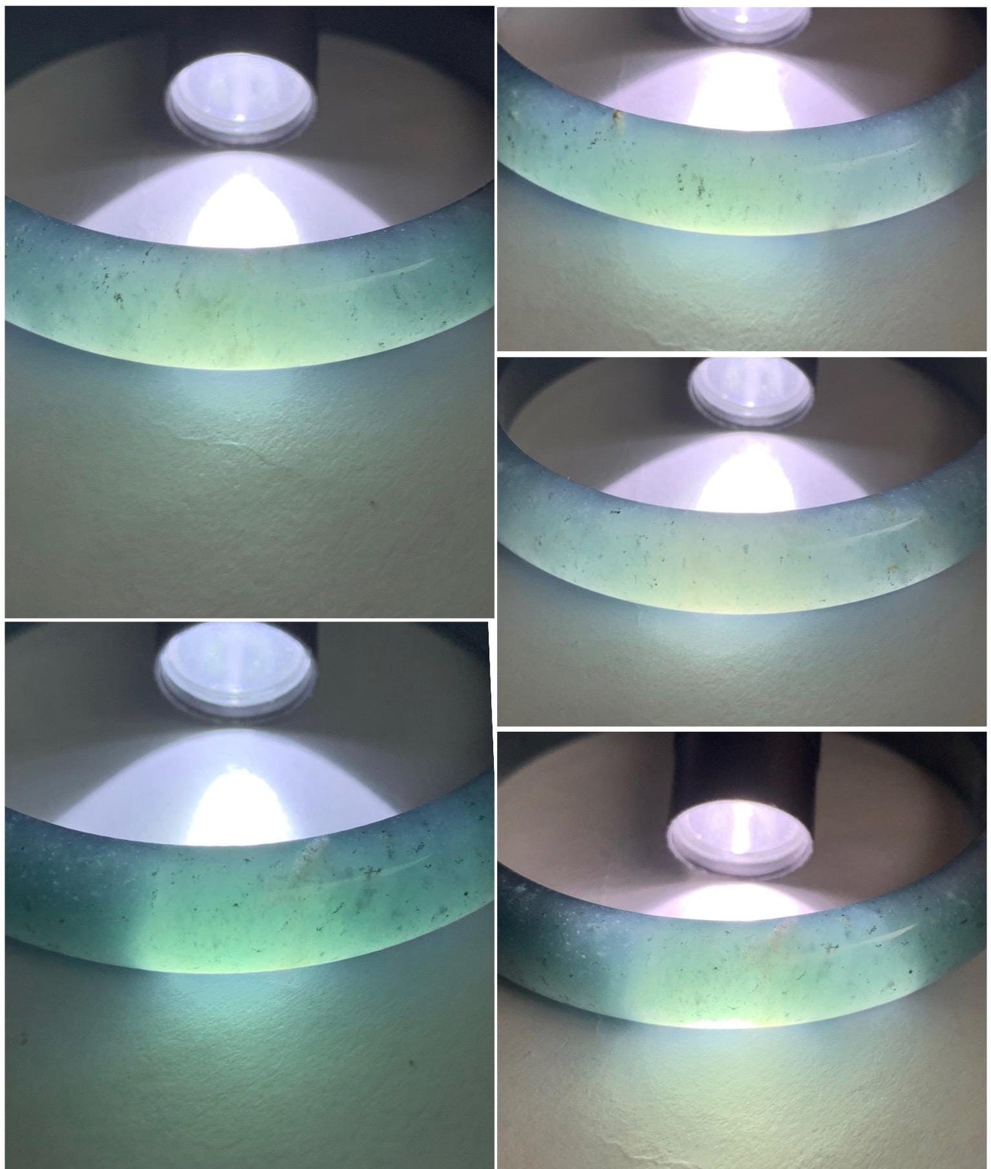 Certified Natural Grade A Guatemalan Icy Translucent Gelatinous Dusty Teal Blue Jadeite Bangle Bracelet 55.7mm 37.7g 天然老种冰胶危蓝绿翡翠正圈手镯 9972