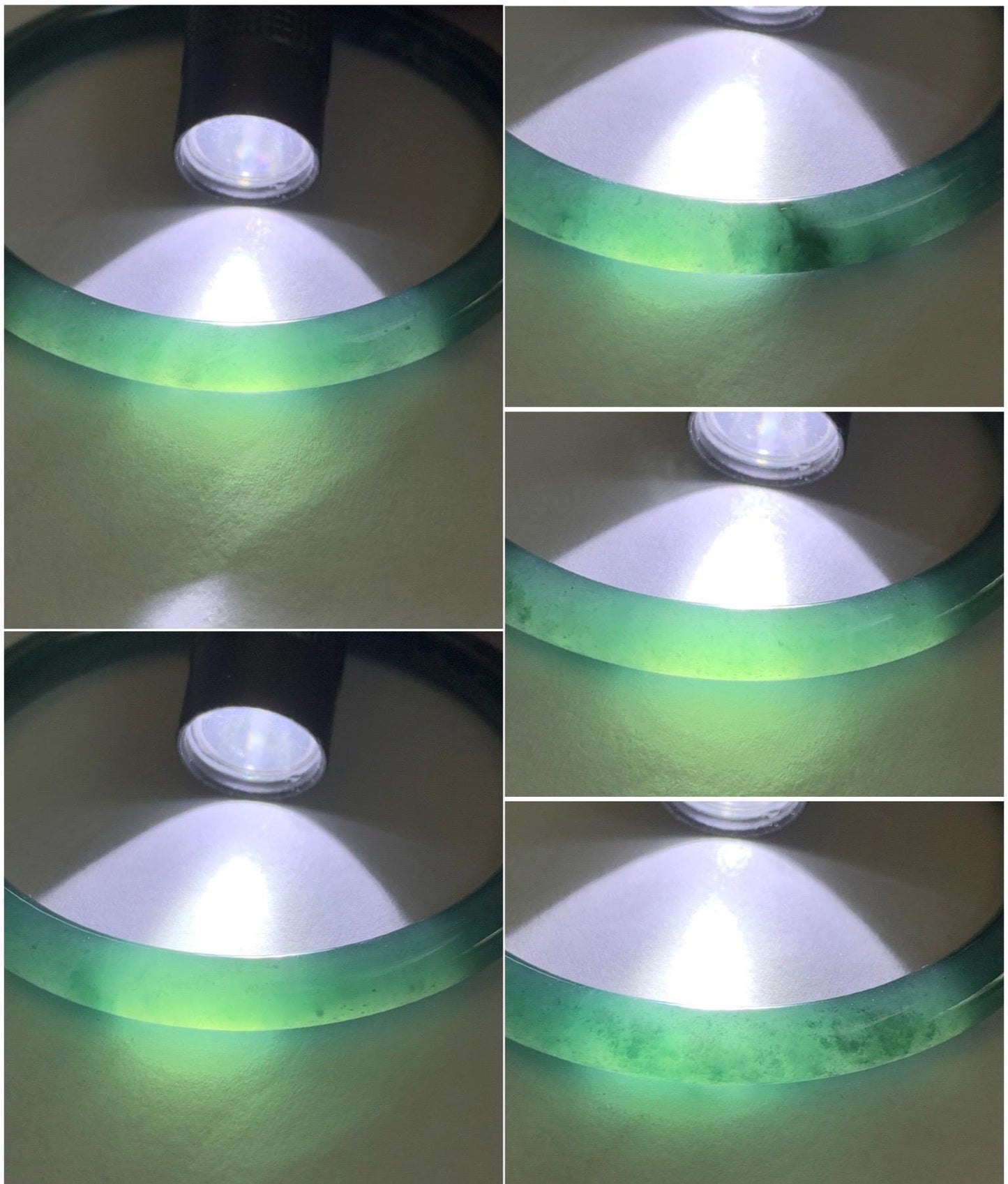 Certified Natural Grade A Guatemalan Icy Translucent Gelatinous Dark Teal Green Jade Jadeite Slim Bangle 55.69mm 19.5g 天然老种冰胶危蓝绿翡翠细圆条手镯 9968