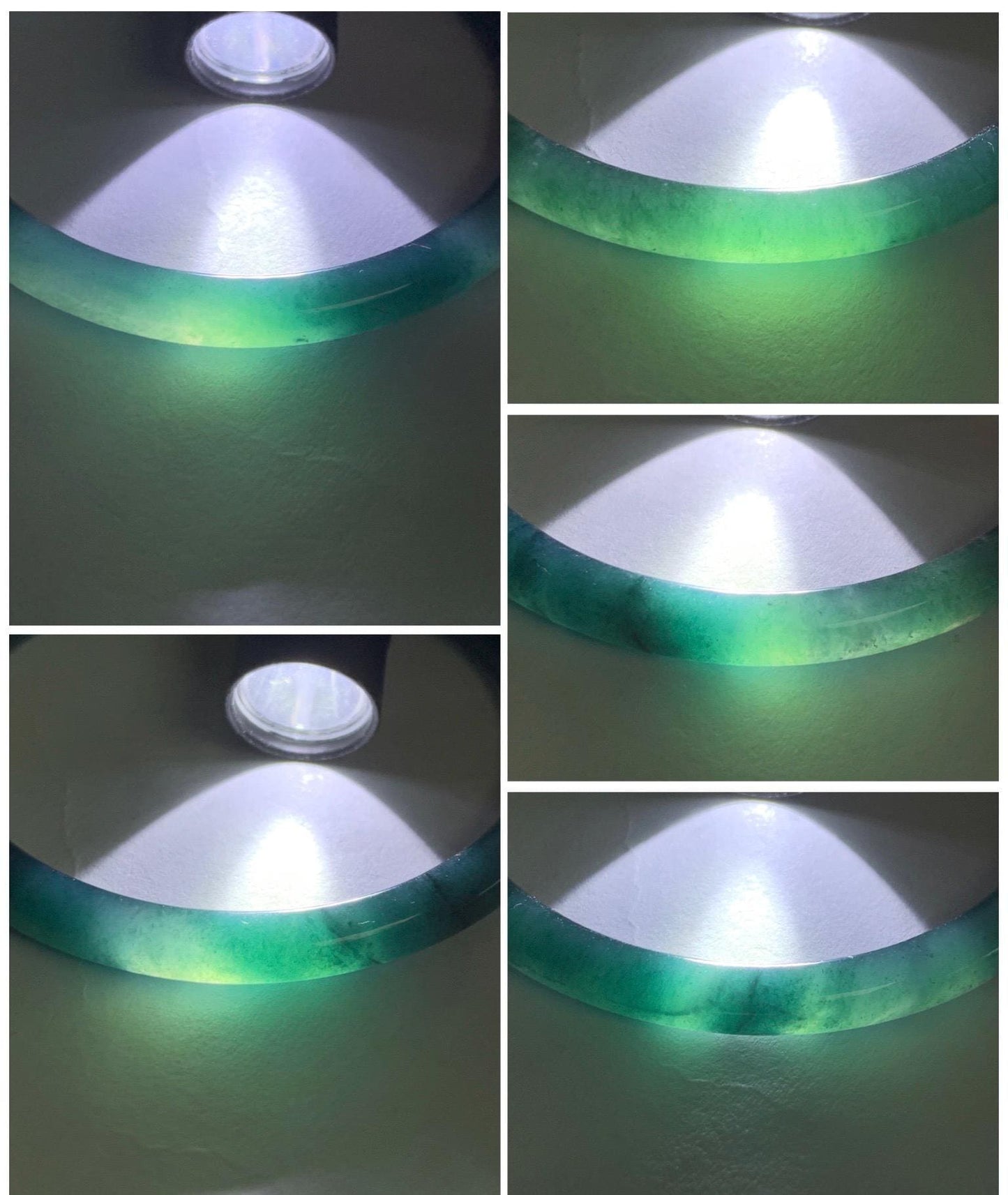 Natural Grade A Guatemalan Icy Translucent Gelatinous Dark Teal Green Jade Jadeite Slim Bangle 55.69mm 17g 天然老种冰胶危蓝绿翡翠细圆条手镯 WLU305A