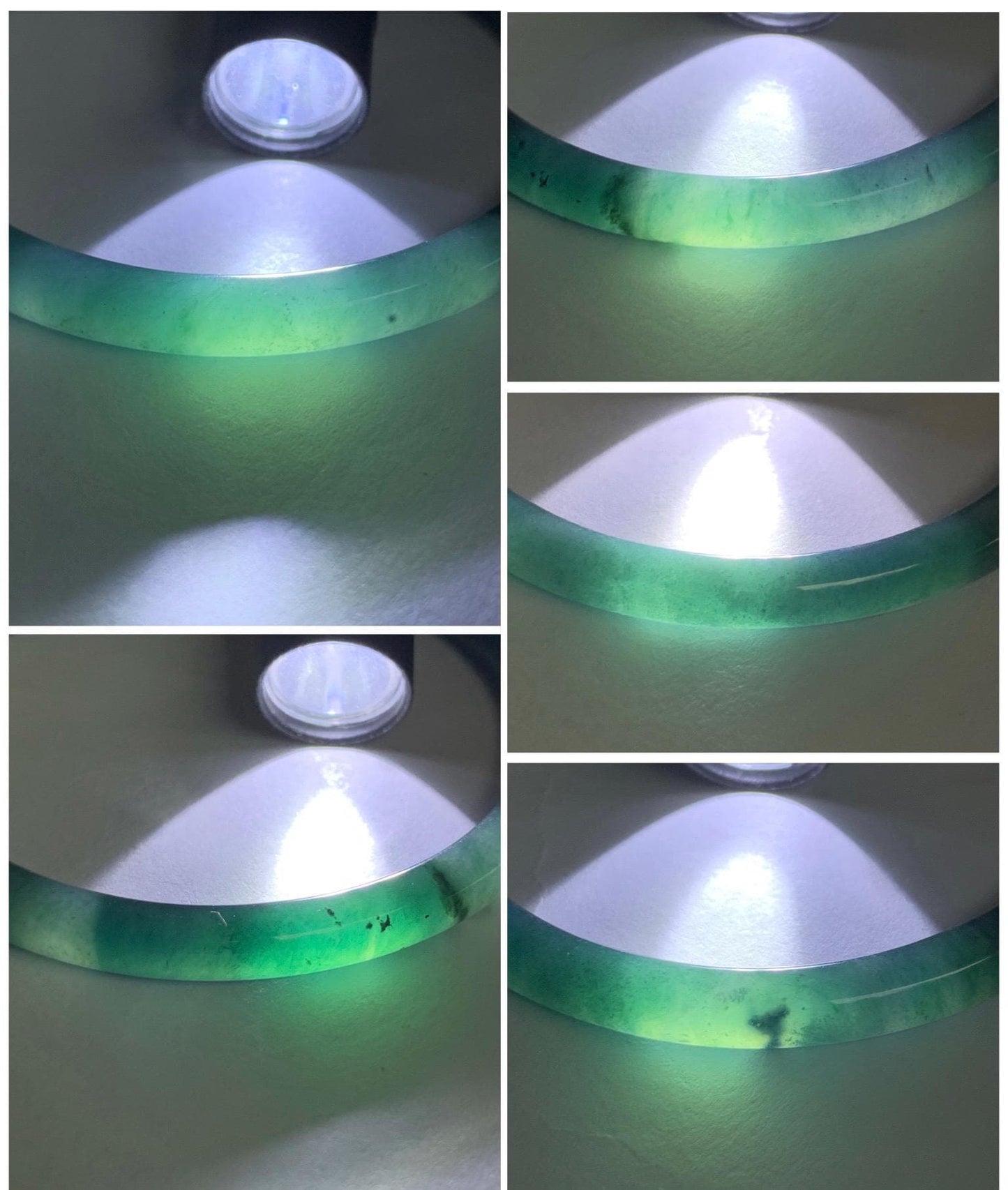 Natural Grade A Guatemalan Icy Translucent Gelatinous Dark Teal Green Jade Jadeite Slim Bangle 58.7mm 19g 天然老种冰胶危蓝绿翡翠细圆条手镯 WLU305B