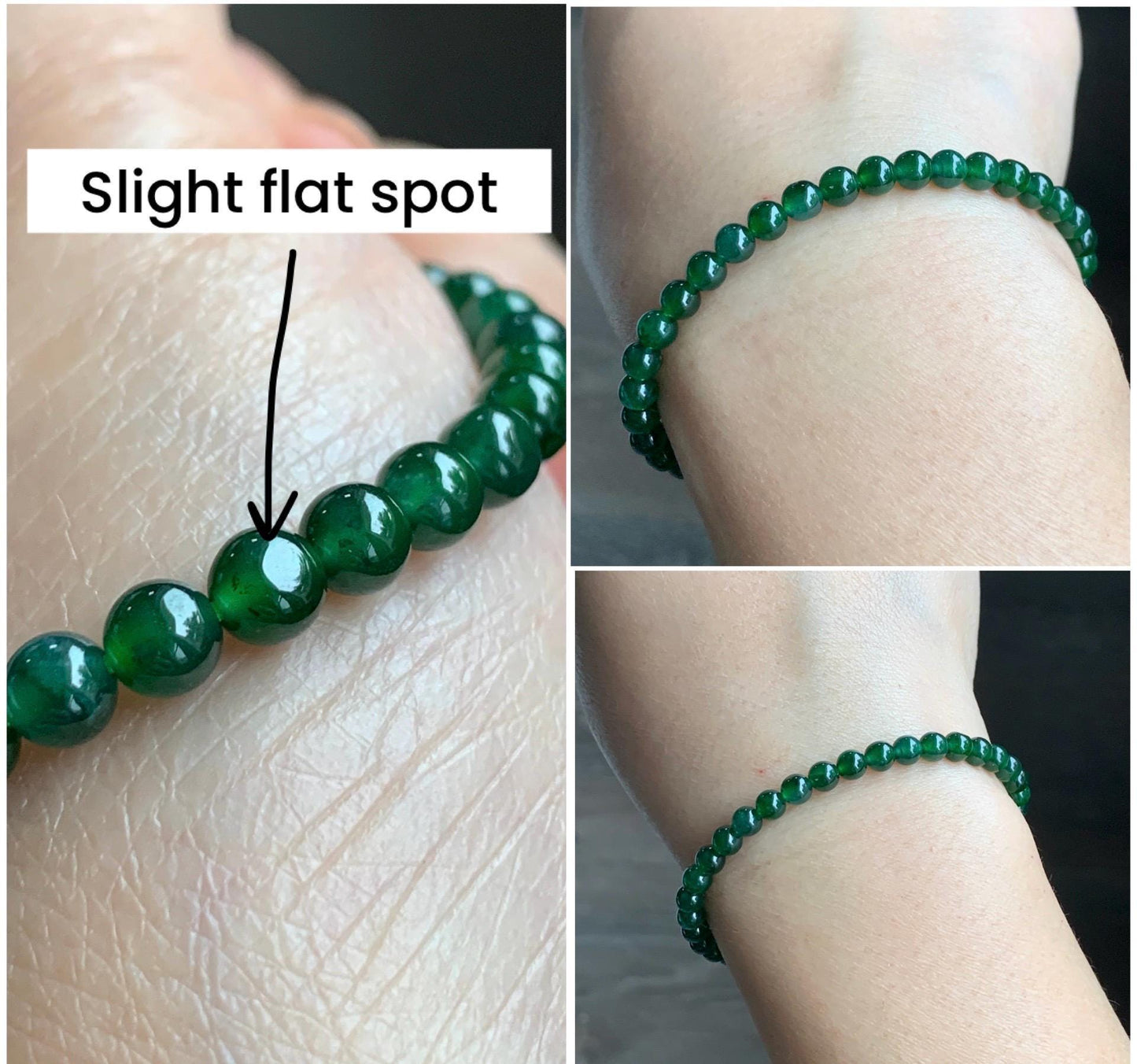 Natural Grade A Guatemalan Icy Translucent Vibrant Jade Jadeite Petite Beads Beaded Bracelet 4.6mm 6.75” 8g 天然冰危绿翡翠小圆珠手串 ZWL330