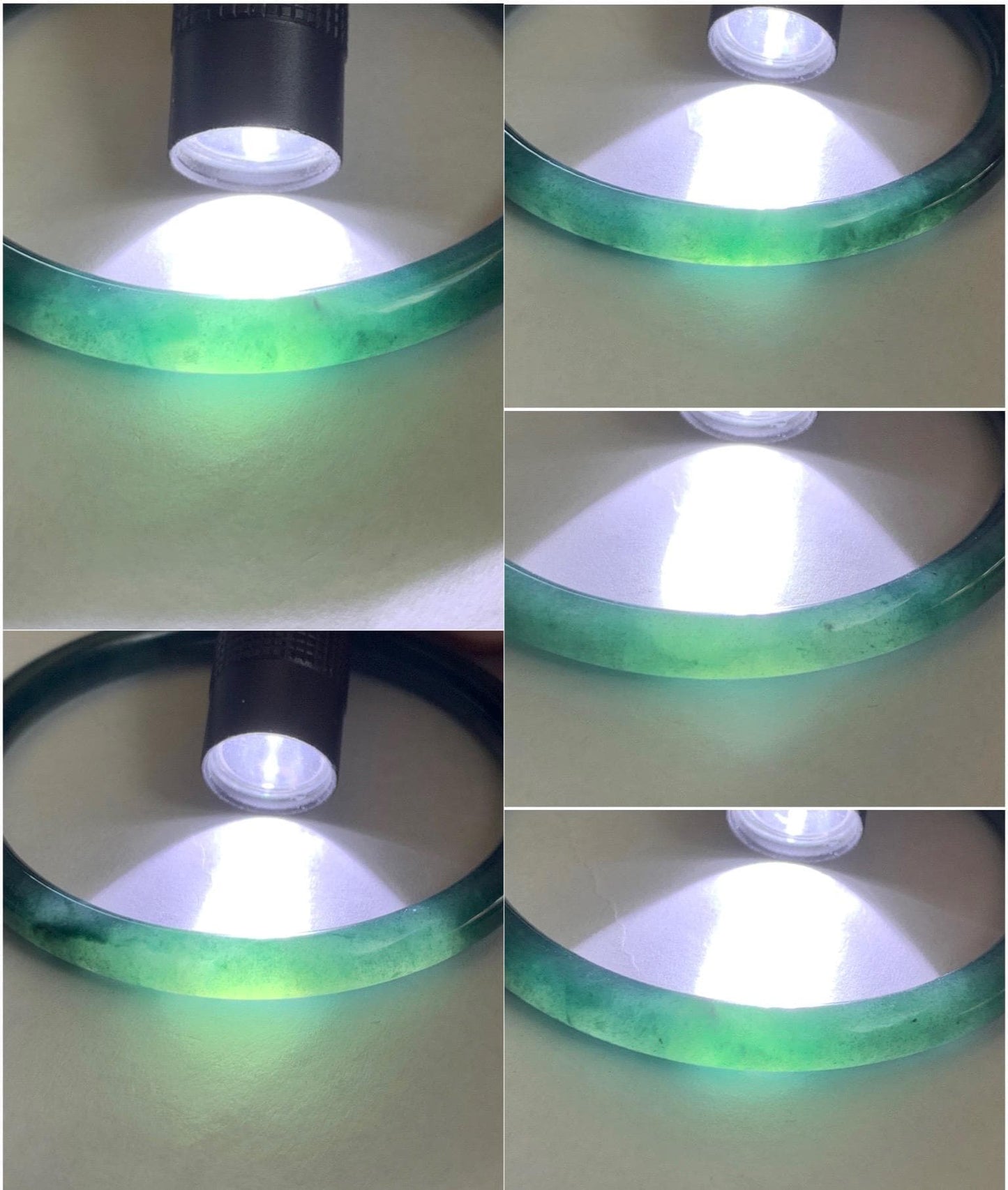Certified Natural Grade A Guatemalan Icy Translucent Gelatinous Dark Teal Green Jade Jadeite Slim Bangle 57.57mm 19.9g 天然老种冰胶危蓝绿翡翠细圆条手镯 9969