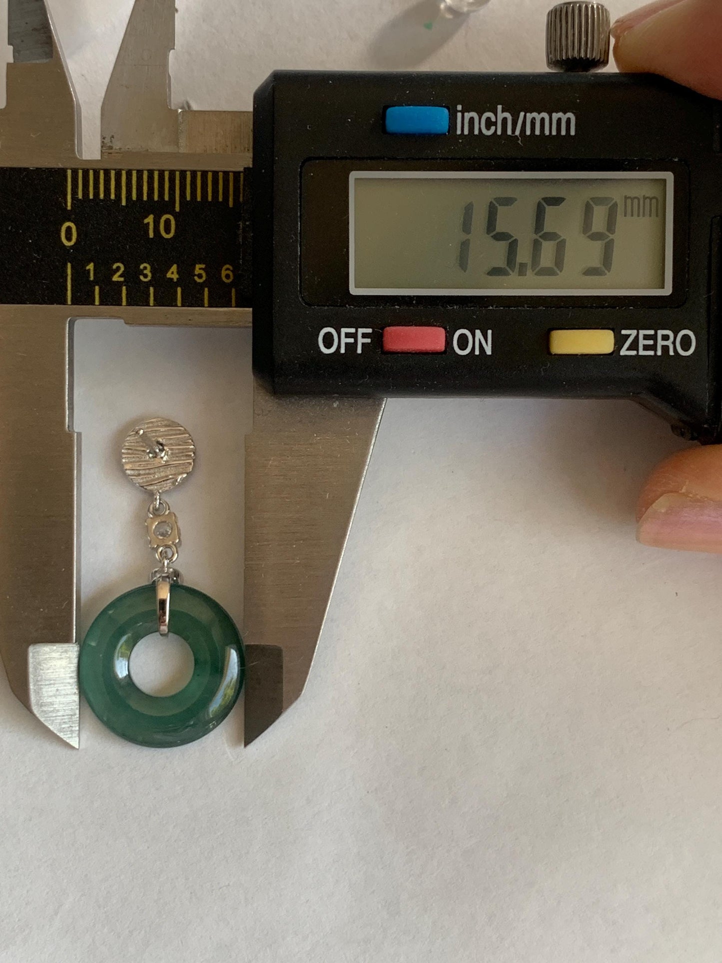 Natural Guatemalan Icy Highly Translucent Teal Green Jade Jadeite Ping An Kou Donut Stud Earrings Sterling Silver 天然冰危蓝绿翡翠平安扣耳钉 PAD-D